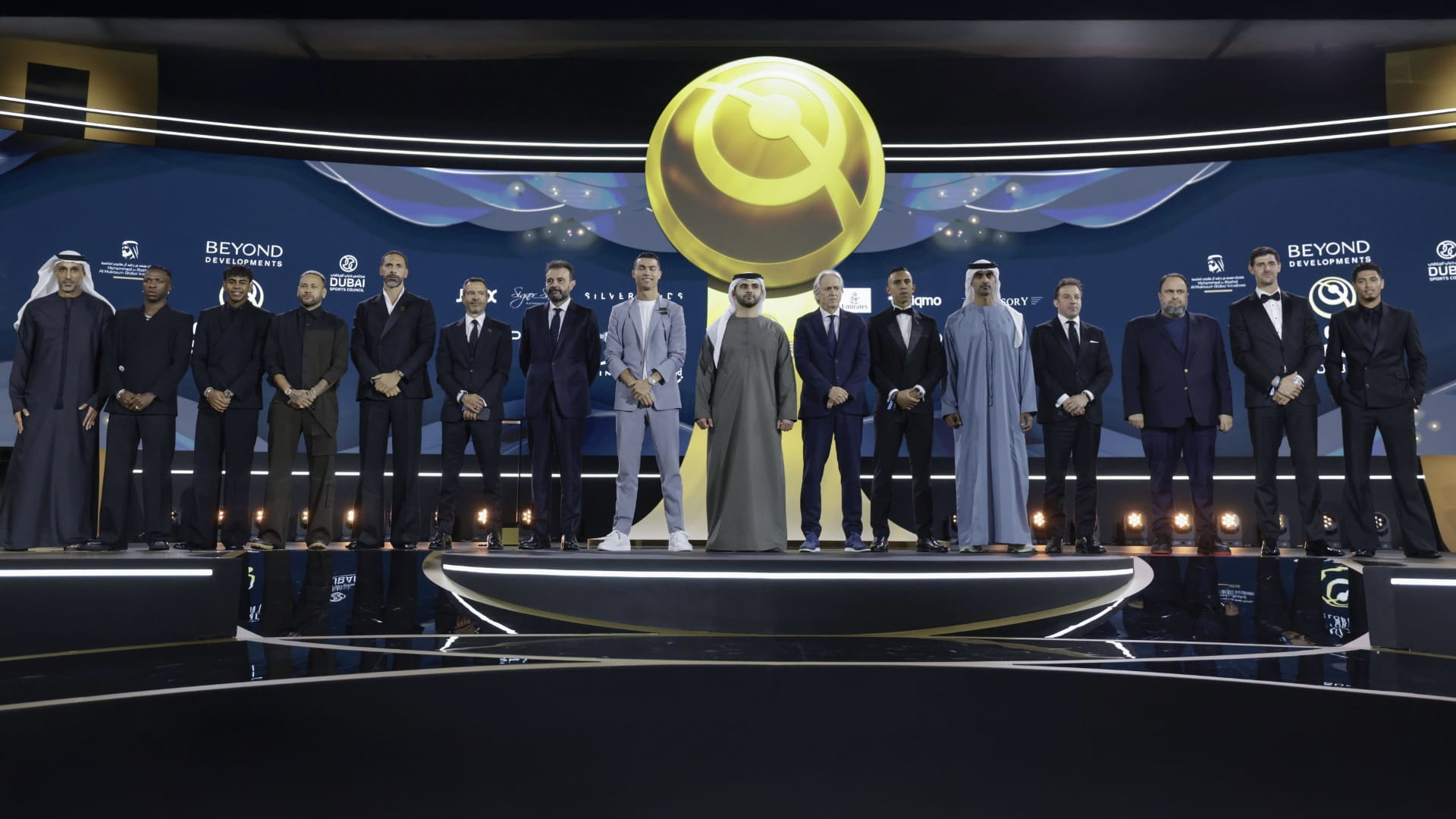 Mansoor bin Mohammed awards winners of 15th Globe Soccer Dubai 
