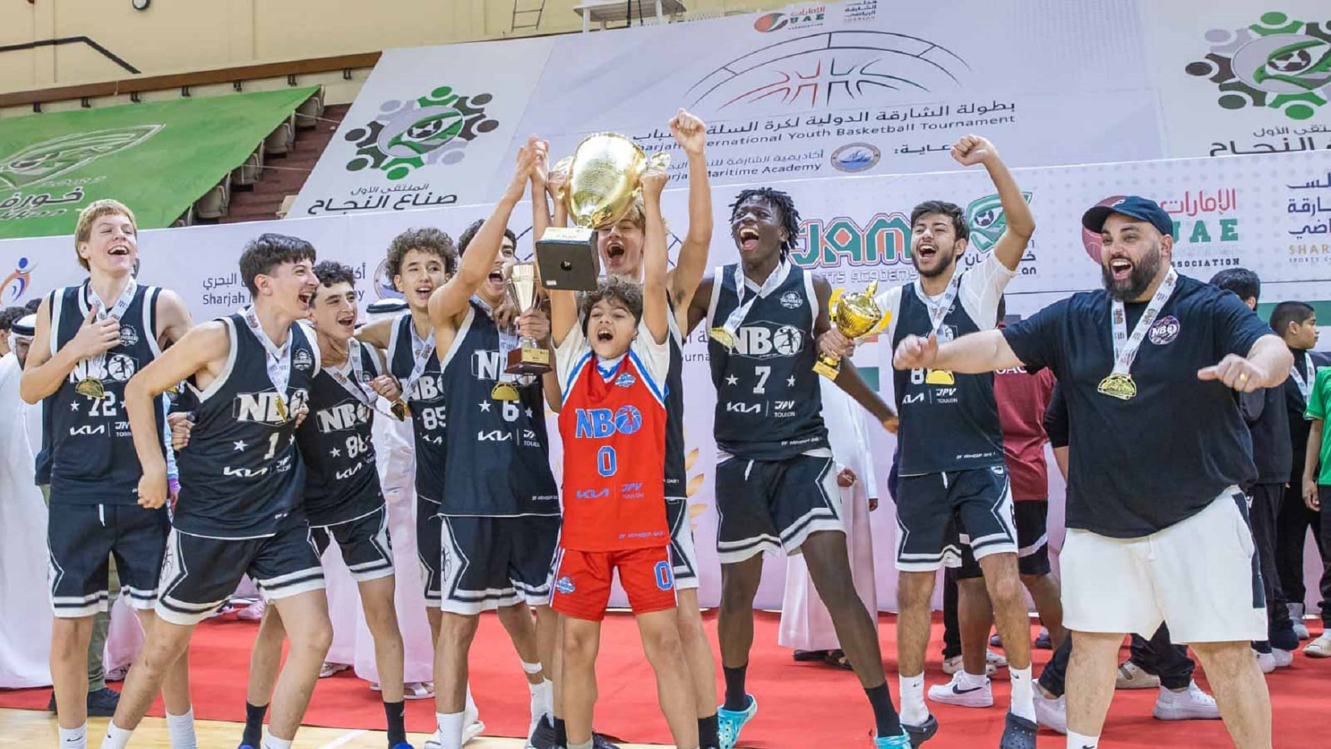 Crowning champions of 5th Sharjah Basketball Tournament 