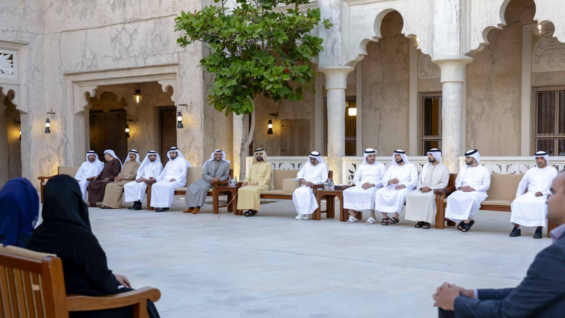 Image for the title: Mohammed bin Rashid meets with dignitaries at Al Shindagha Majlis 