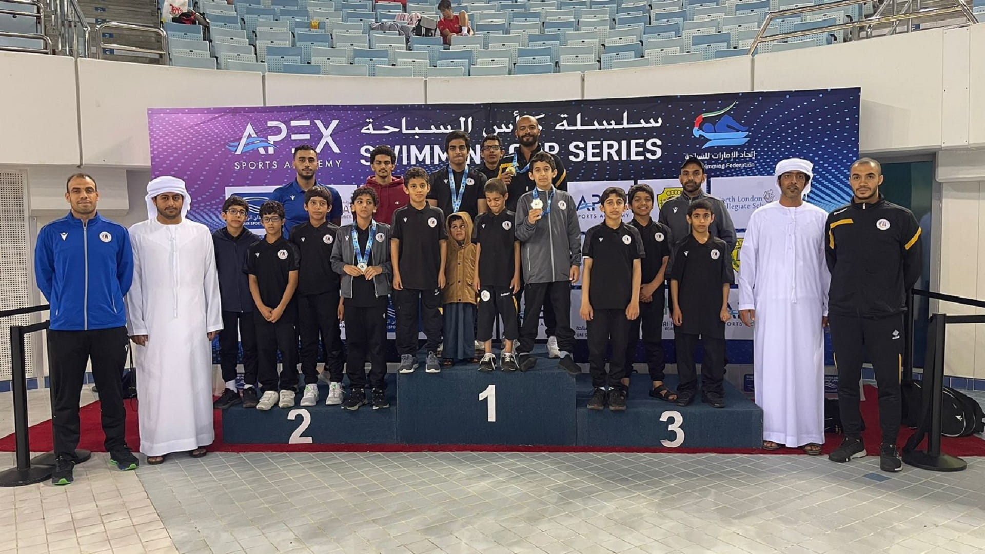 Image for the title: Mleiha Club wins 11 medals, trophy in Dubai Swimming Championship 