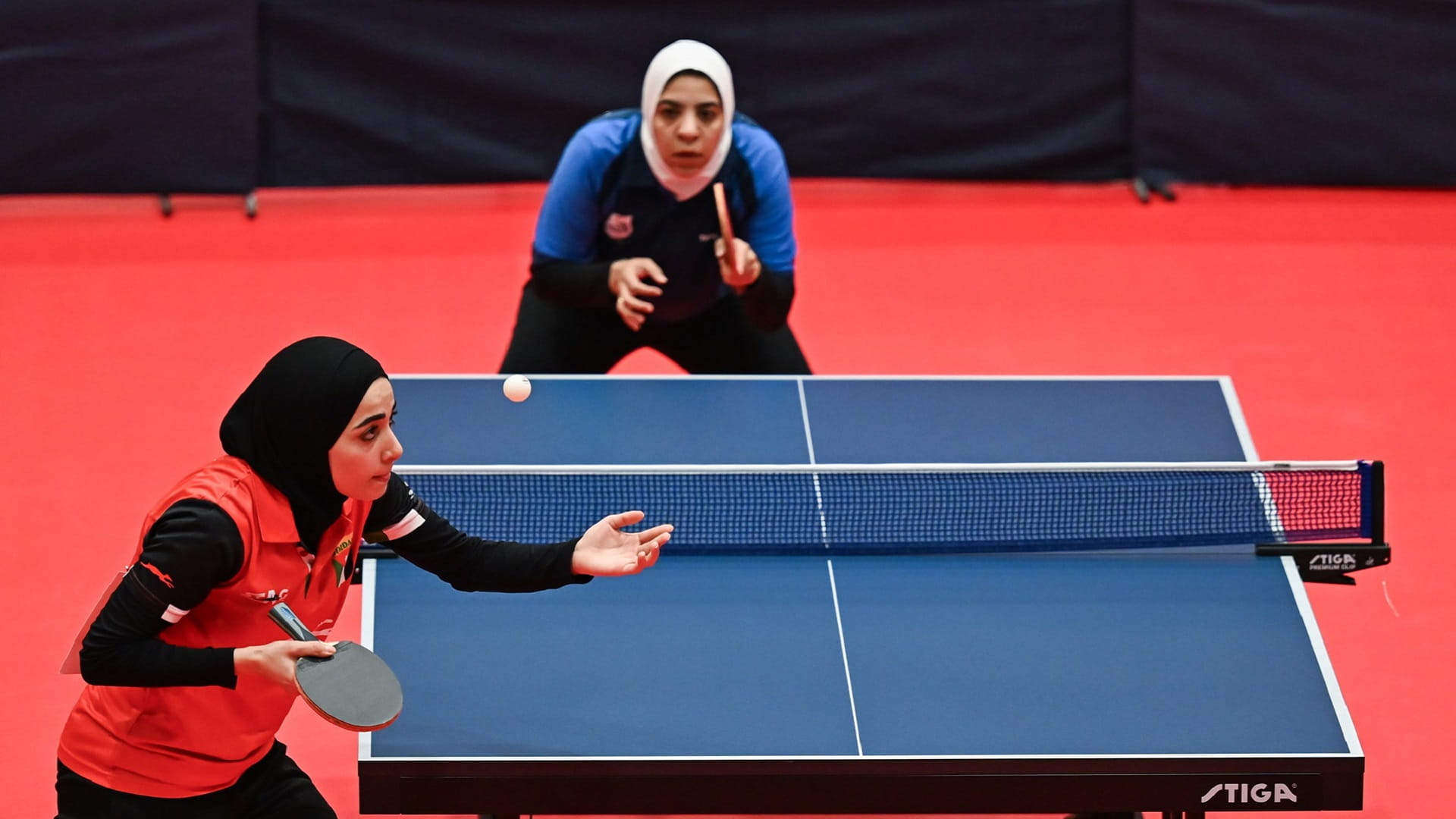 Image for the title: Dramatic wins mark opening of AWST 2024 Table Tennis 