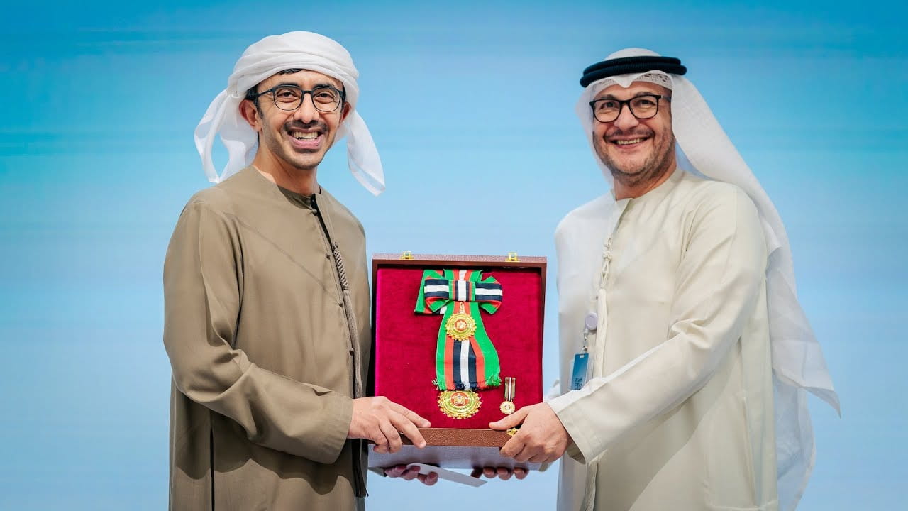 Image for the title: UAE President confers ‘Zayed the Second Medal’ on 10 ambassadors 