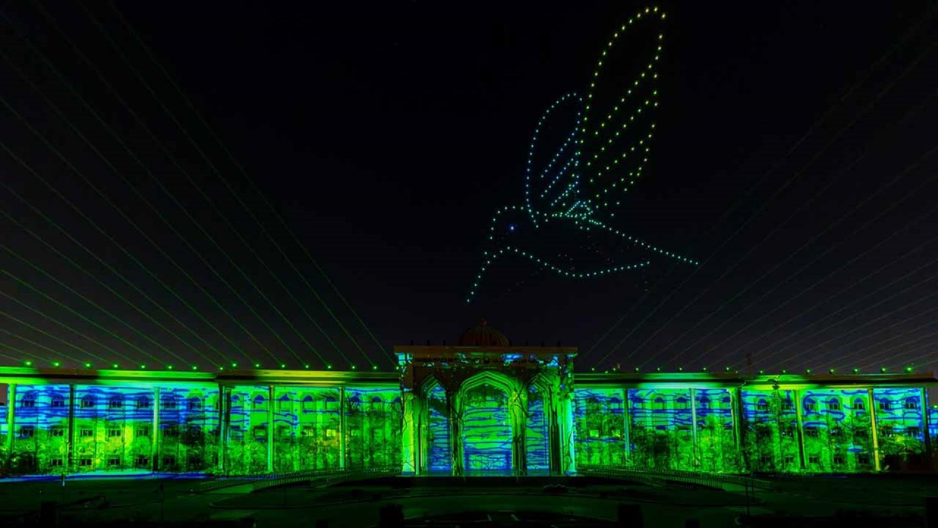 Image for the title: Sharjah Light Festival kicks off, illuminating Sharjah's landmarks 