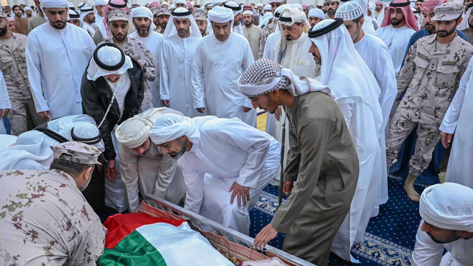 Image for the title: Ajman Ruler, CP perform funeral prayer over body of Al Balushi 