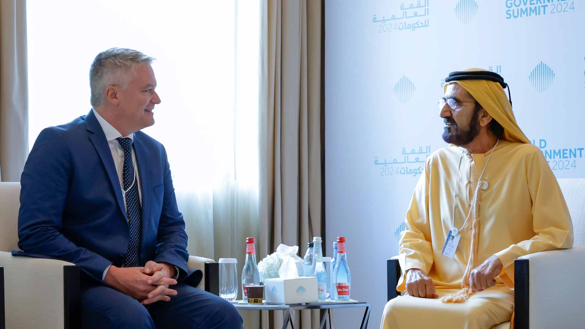 Image for the title: Mohammed bin Rashid meets with Mathias Cormann 
