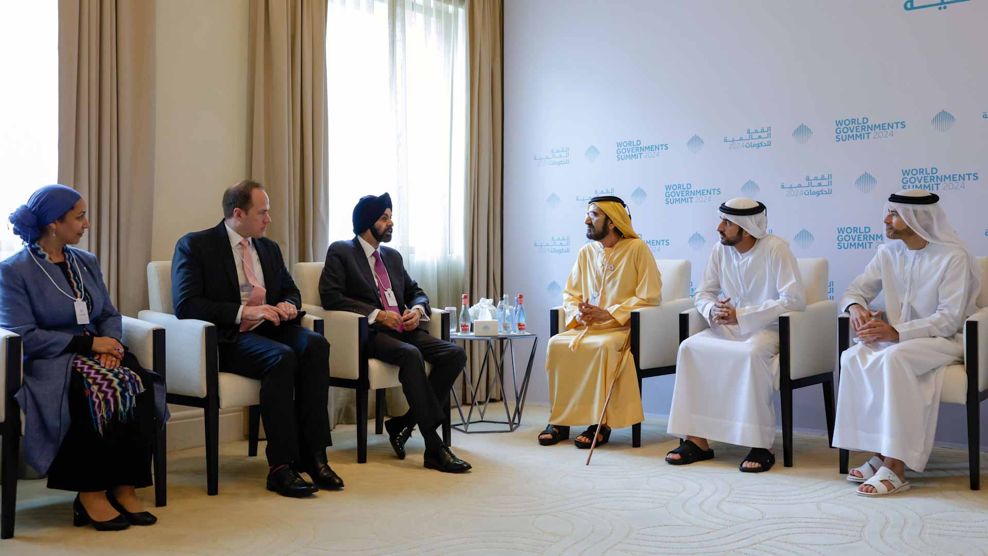Image for the title: Mohammed bin Rashid meets with President of World Bank Group 
