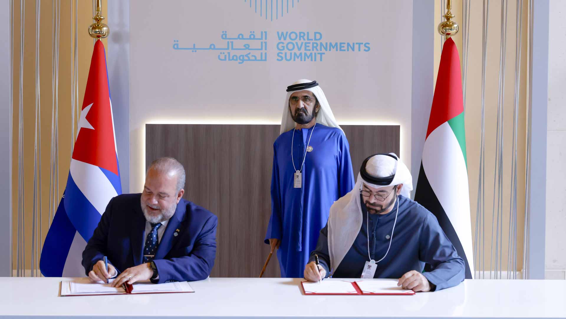 Image for the title: Mohammed bin Rashid meets with PM of Cuba 