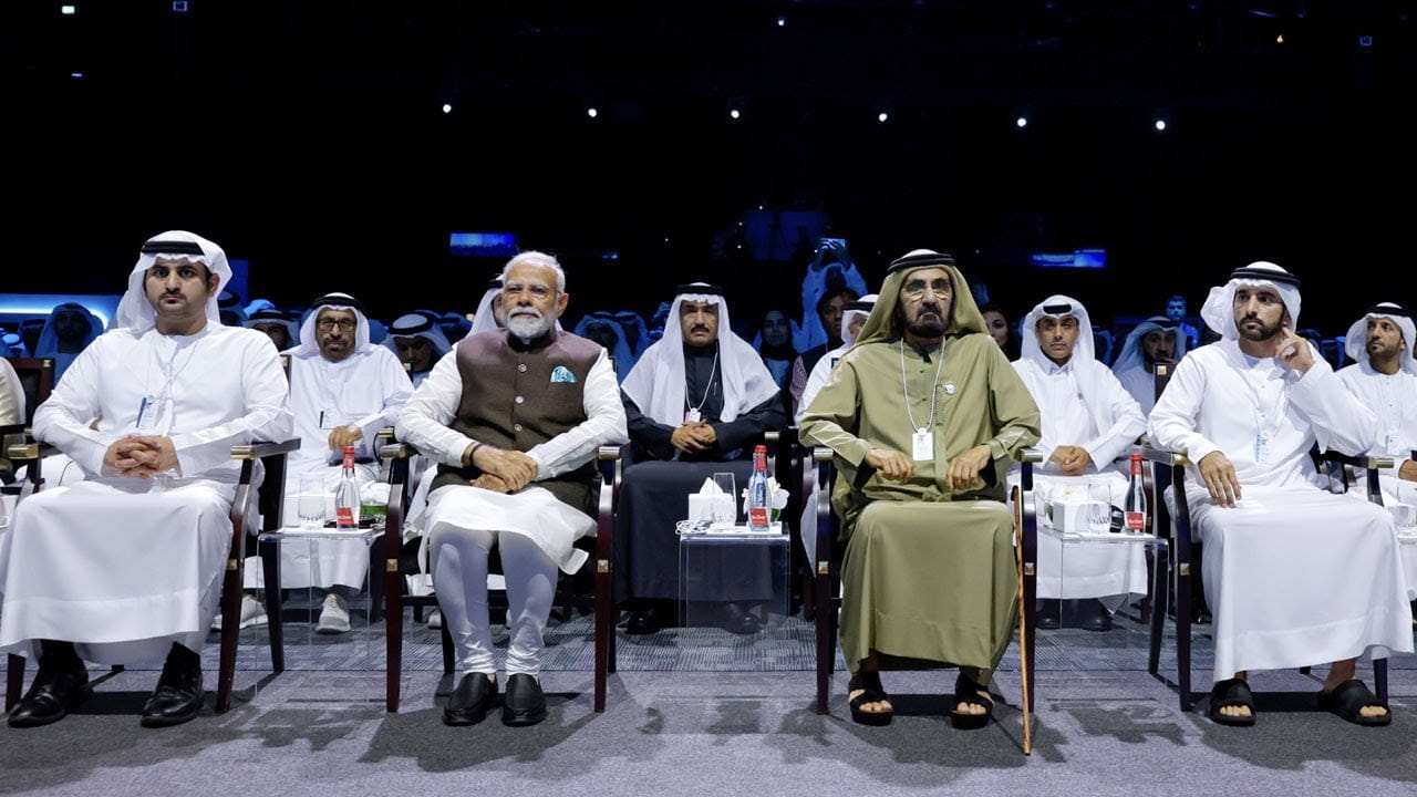 Image for the title: Mohammed bin Rashid attends Indian PM’s address on last day of WGS 