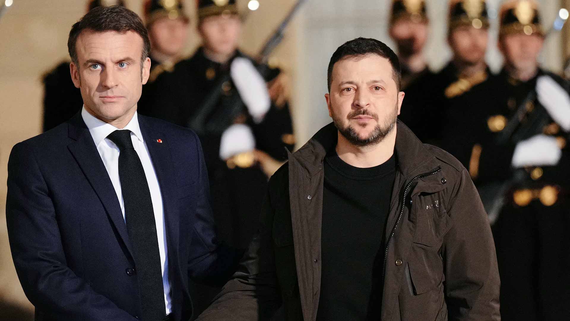 Image for the title: Zelensky set for French security deal after 'historic' German pact 