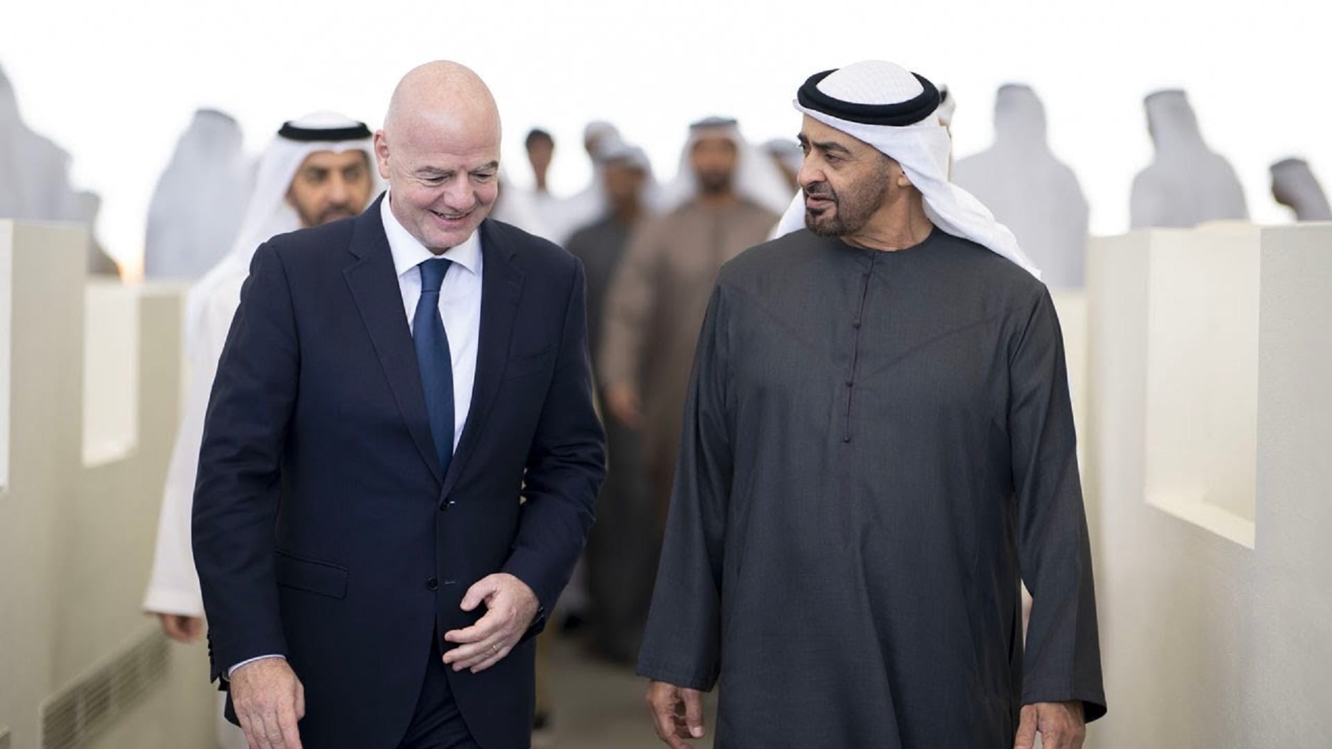 Image for the title: Mohamed bin Zayed receives FIFA President 