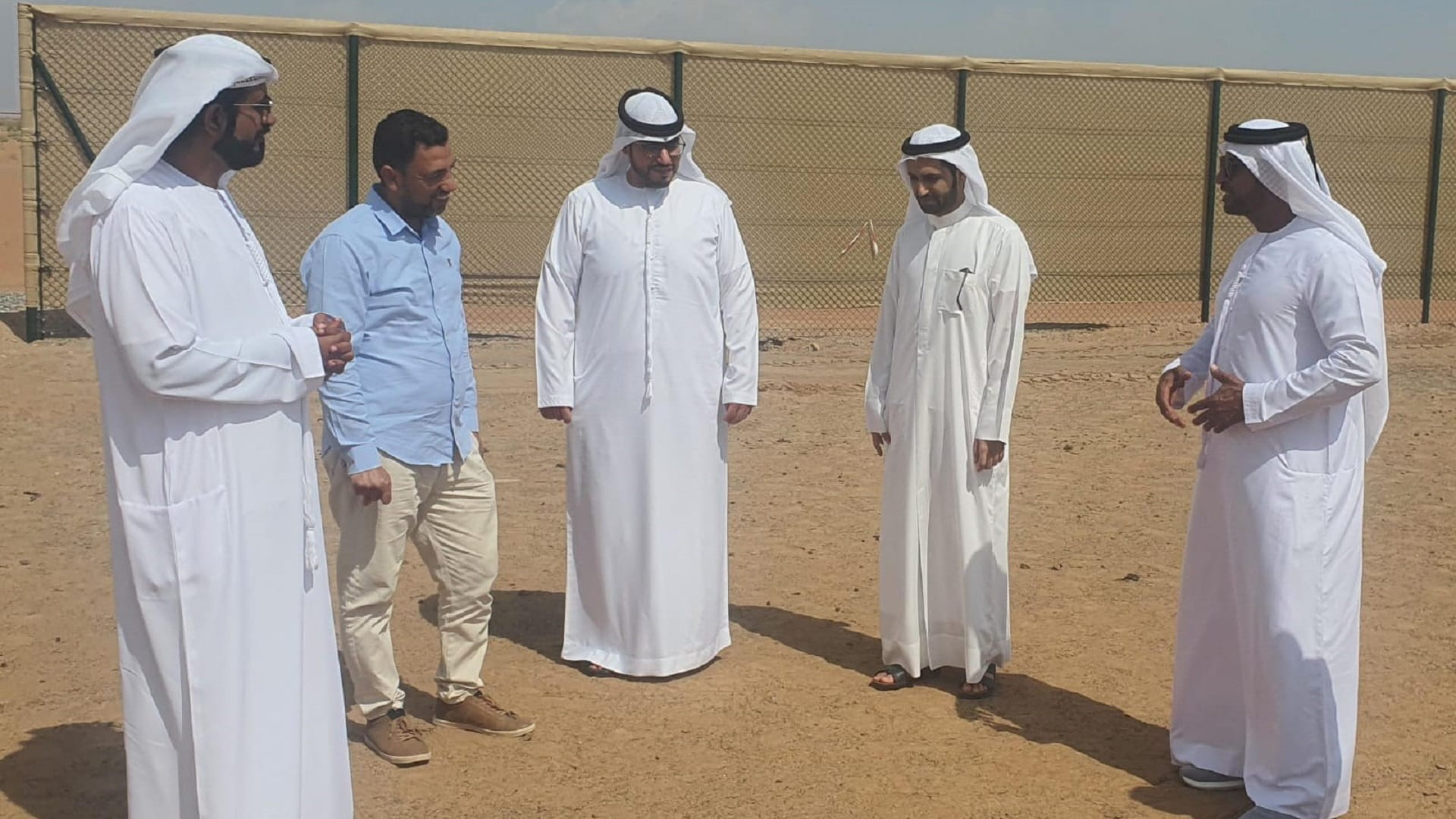 Image for the title: SSC, SPWD inspect works at Al Dhaid Camel Racing track 