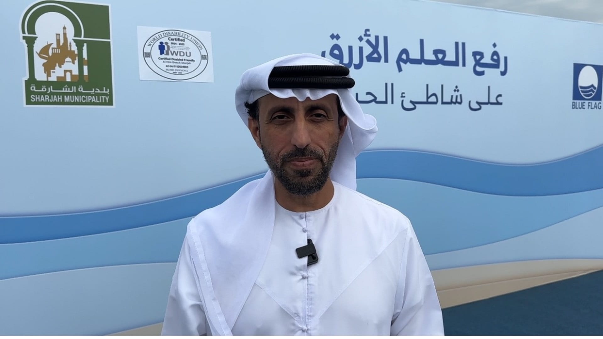 Image for the title: Khaled Al Suwaidi: SM raises the blue flag on Al Hira Beach 