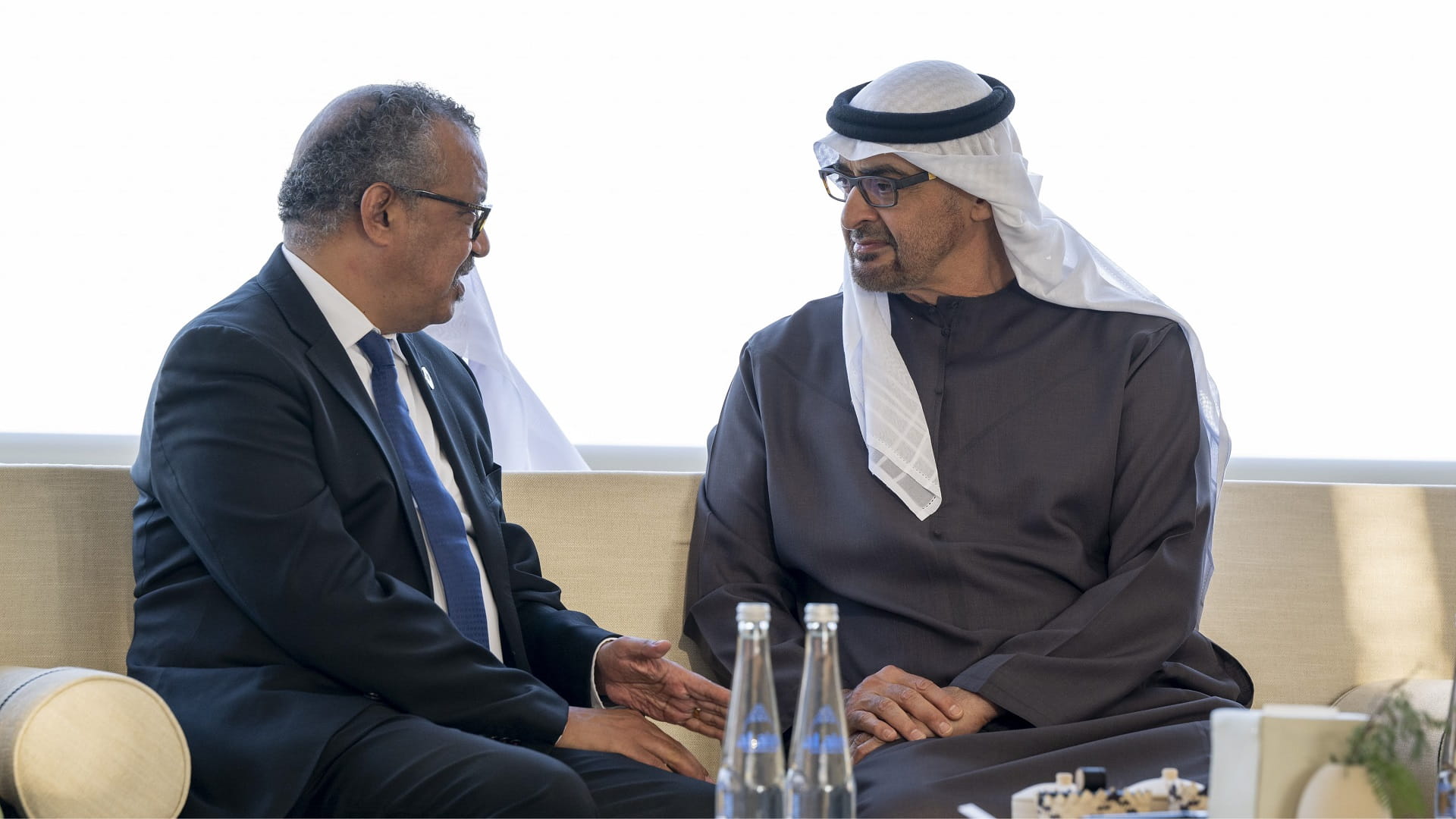 Image for the title: UAE President, WHO chief discuss coop, health challenges in Gaza 