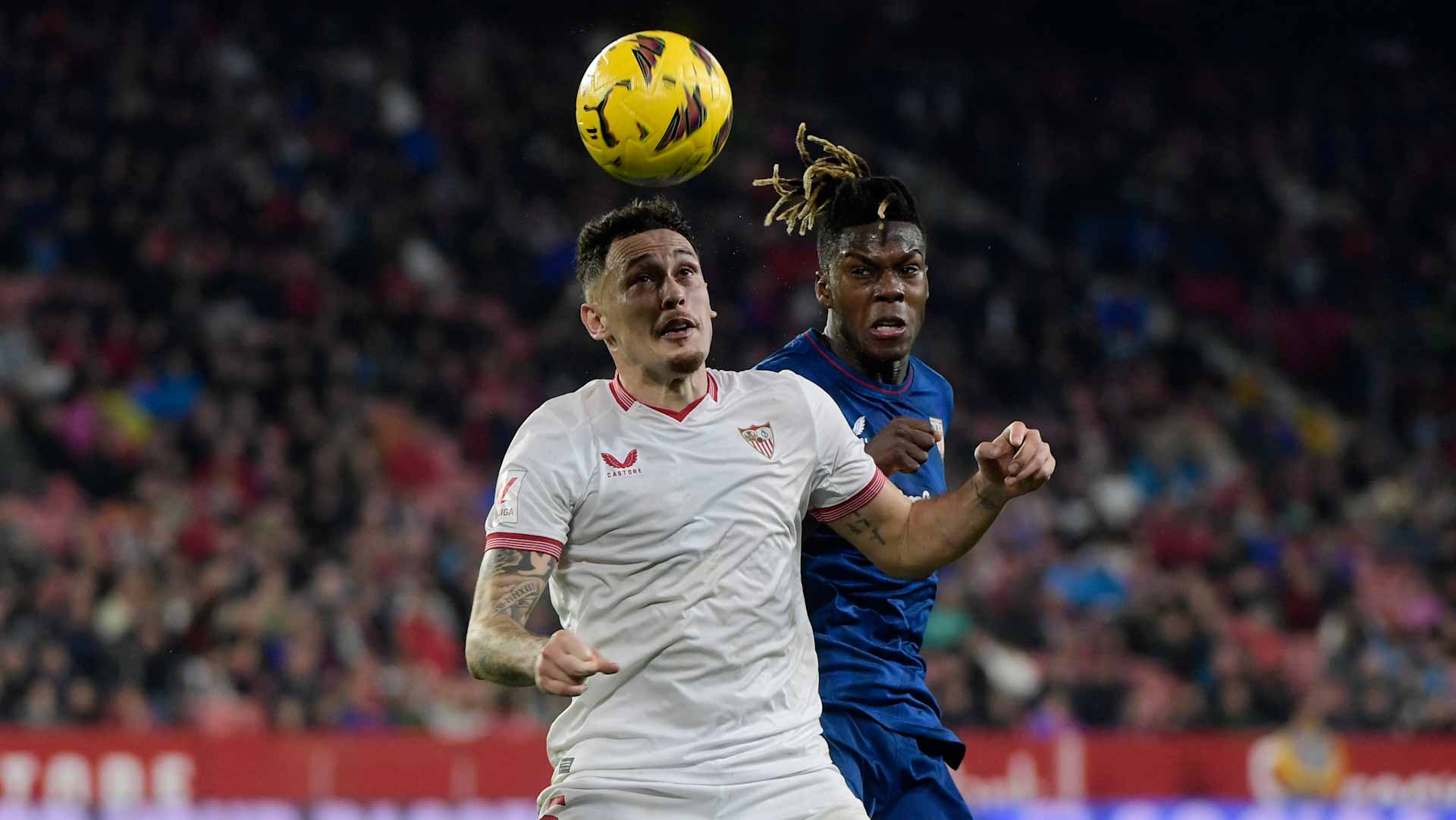 Image for the title: Athletic beat struggling Sevilla to move third 