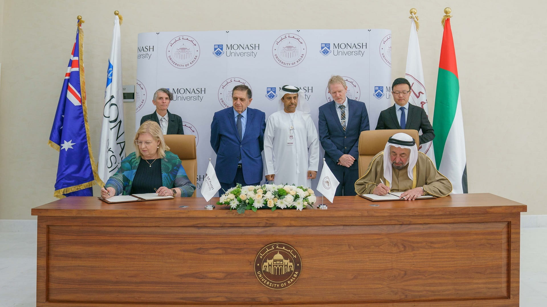 Image for the title: Sharjah Ruler signs cooperation agreement between UOK and Monash  