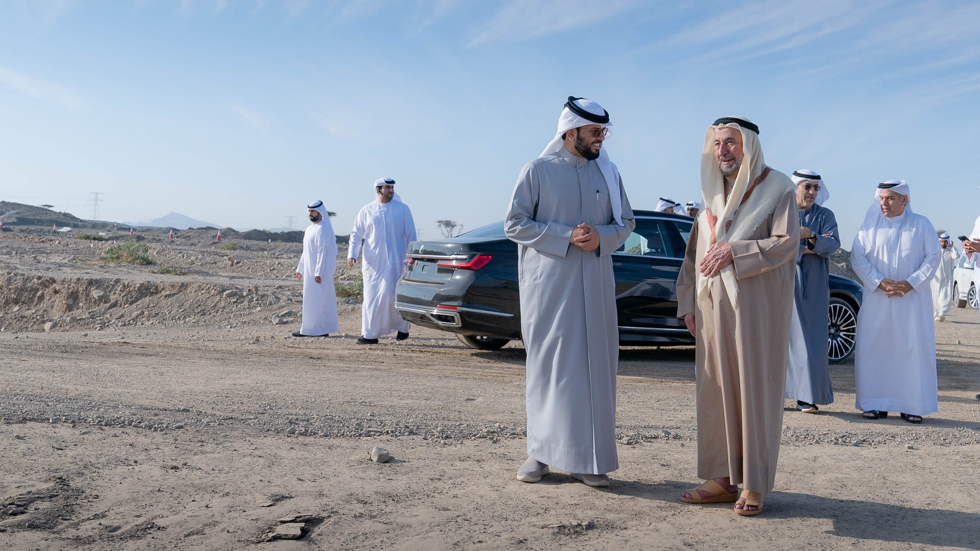 Image for the title: Sharjah Ruler inspects work progress of Mudina water tank 