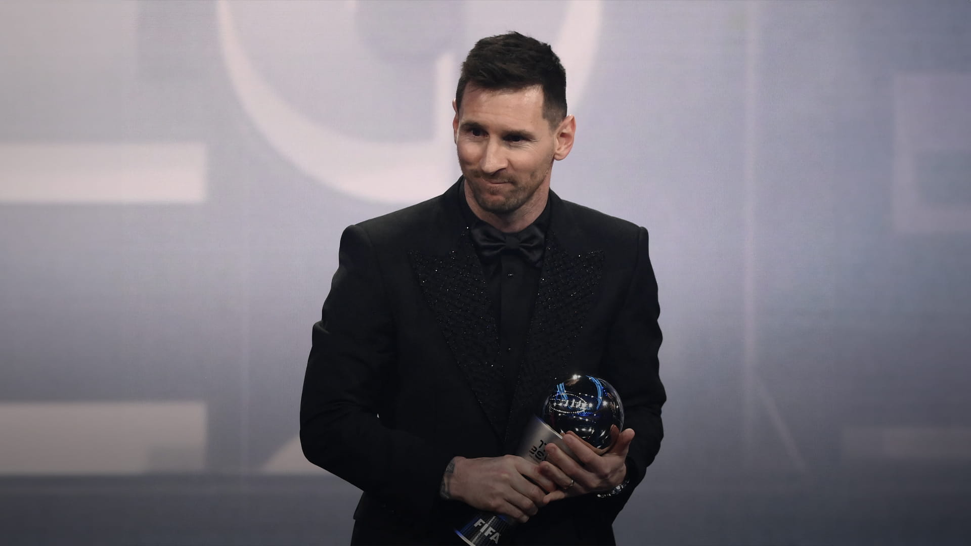 Messi with "The Best" award 