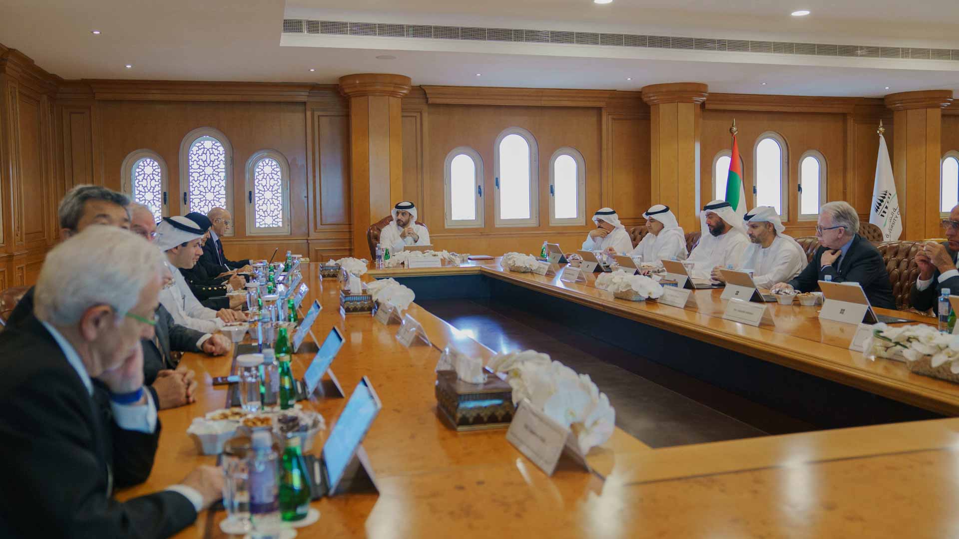Image for the title: Sultan bin Ahmed Al Qasimi chairs 56th UOS board meeting 