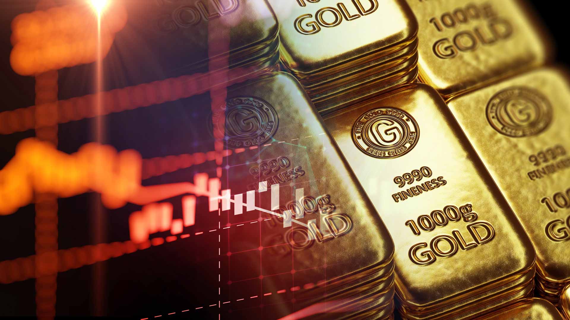 Image for the title: Gold extends slide as dollar firms 