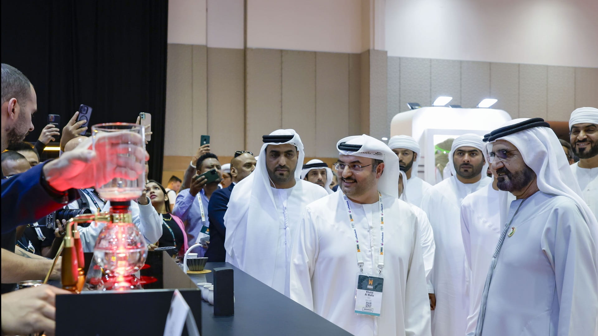 Image for the title: Mohammed bin Rashid visits 'World of Coffee 2024' exhibition 