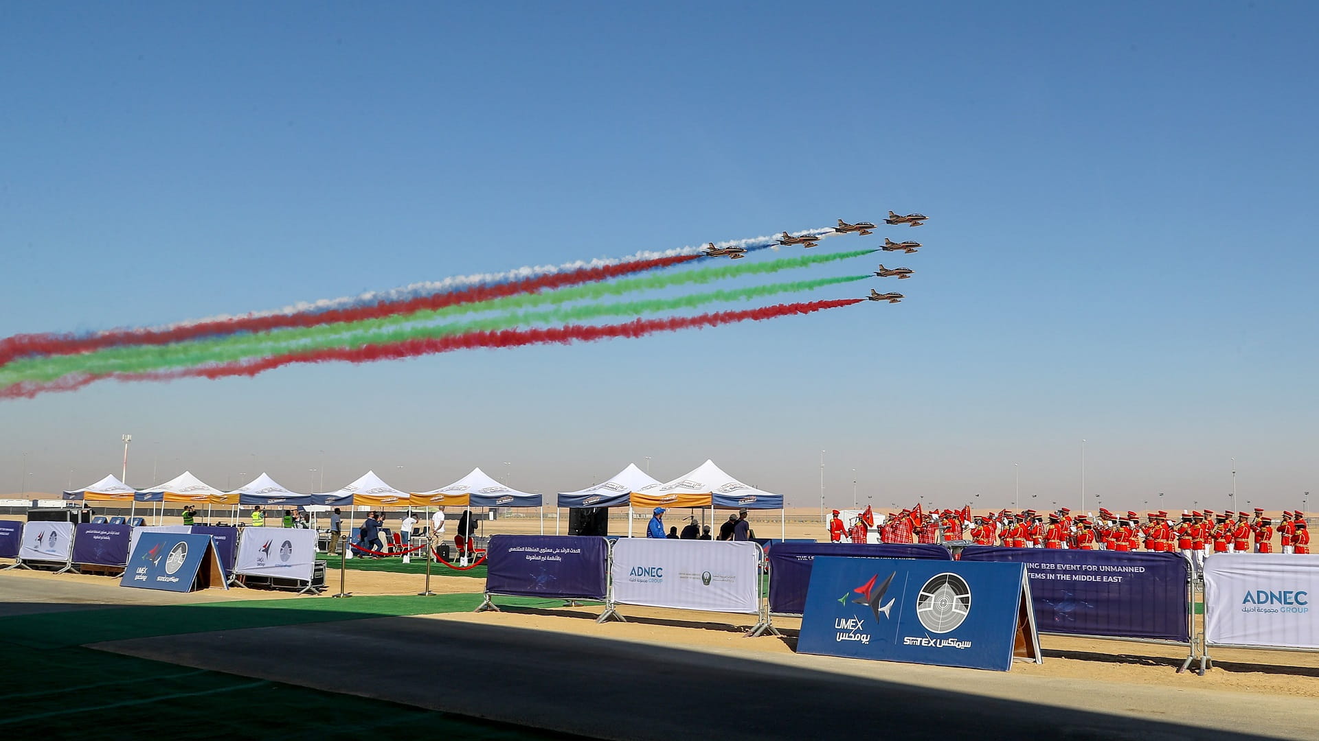 Image for the title: Sultan bin Tahnoon attends air shows of UMEX, SimTEX exhibitions 