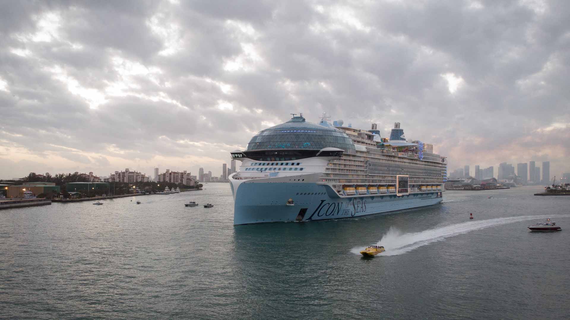 Image for the title: Royal Caribbean's 'Icon,' world's largest cruise ship, sets sail 