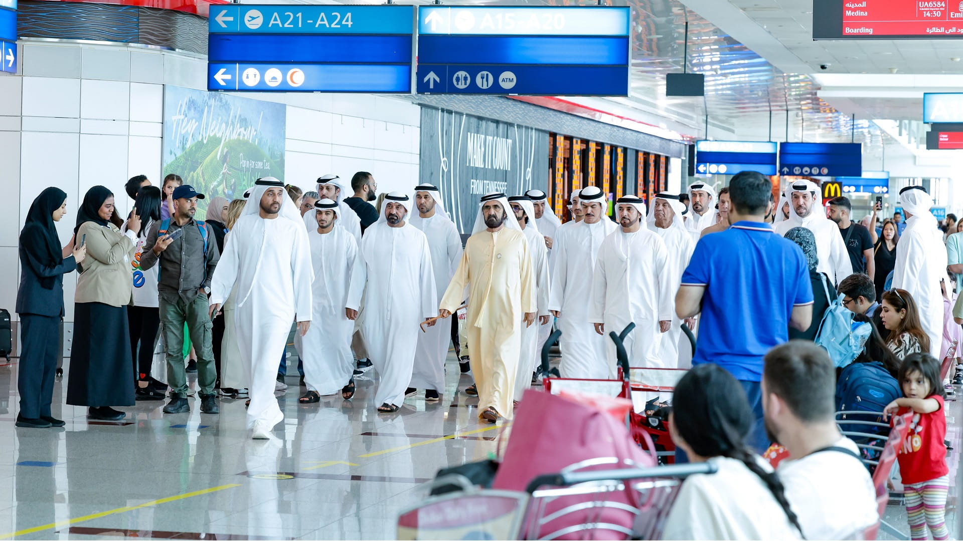 Image for the title: Mohammed bin Rashid reviews upgrades at DIA’s Terminal 3 