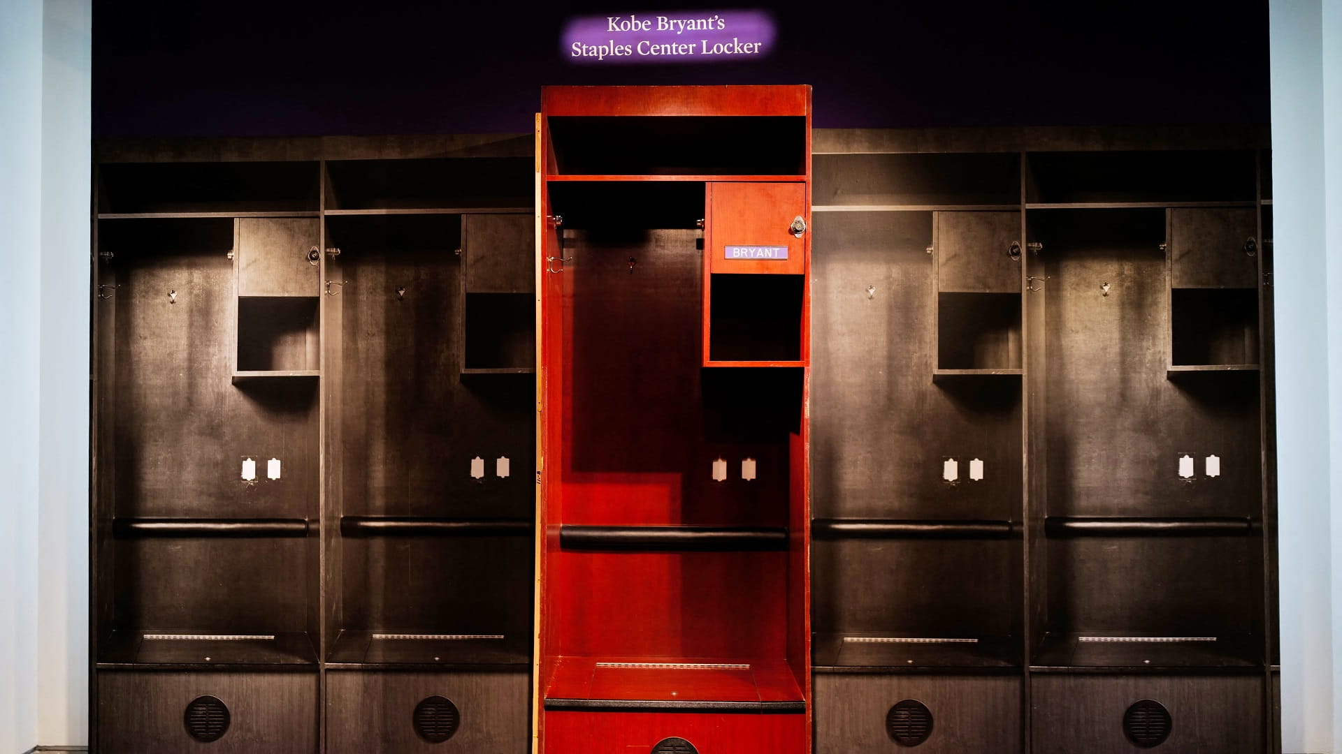Image for the title: Kobe Bryant locker, Maradona jersey up for auction in New York 