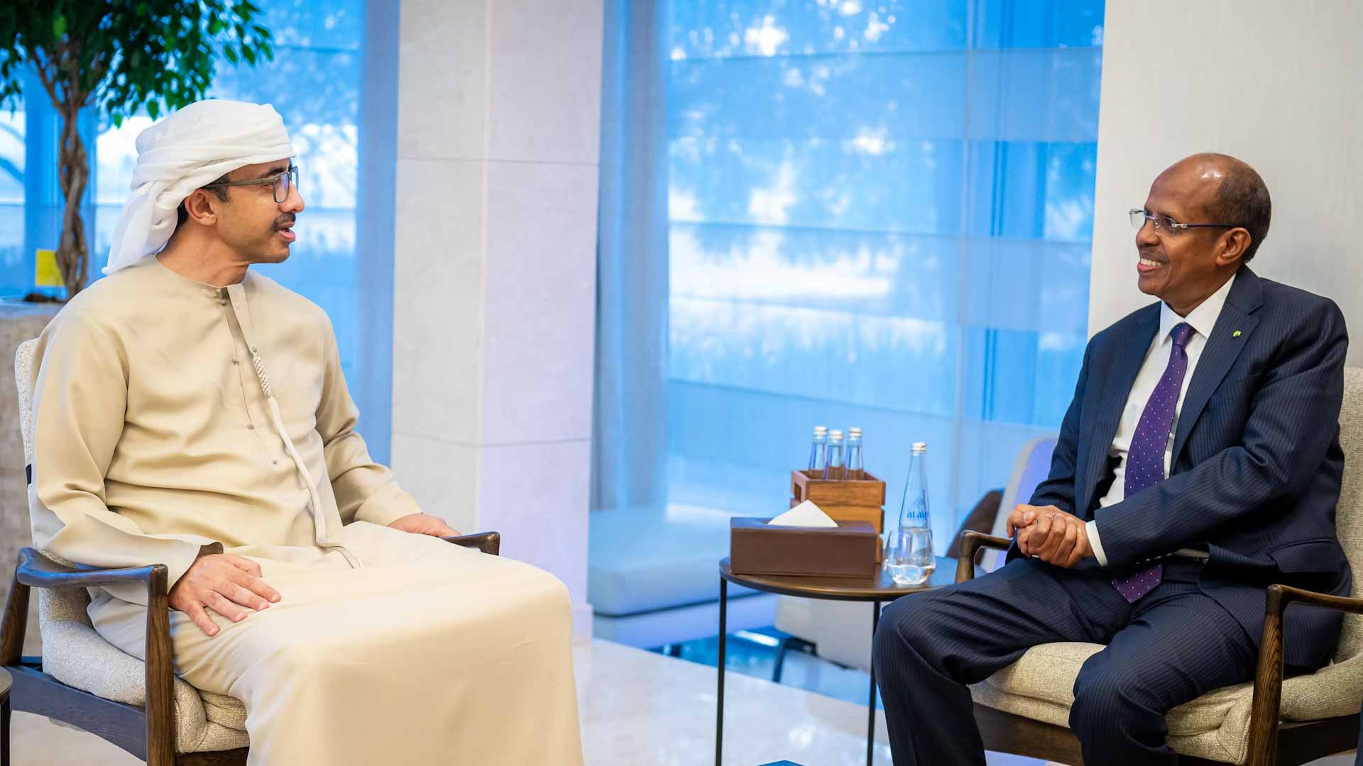 Image for the title: Abdullah bin Zayed receives Foreign Minister of Djibouti 