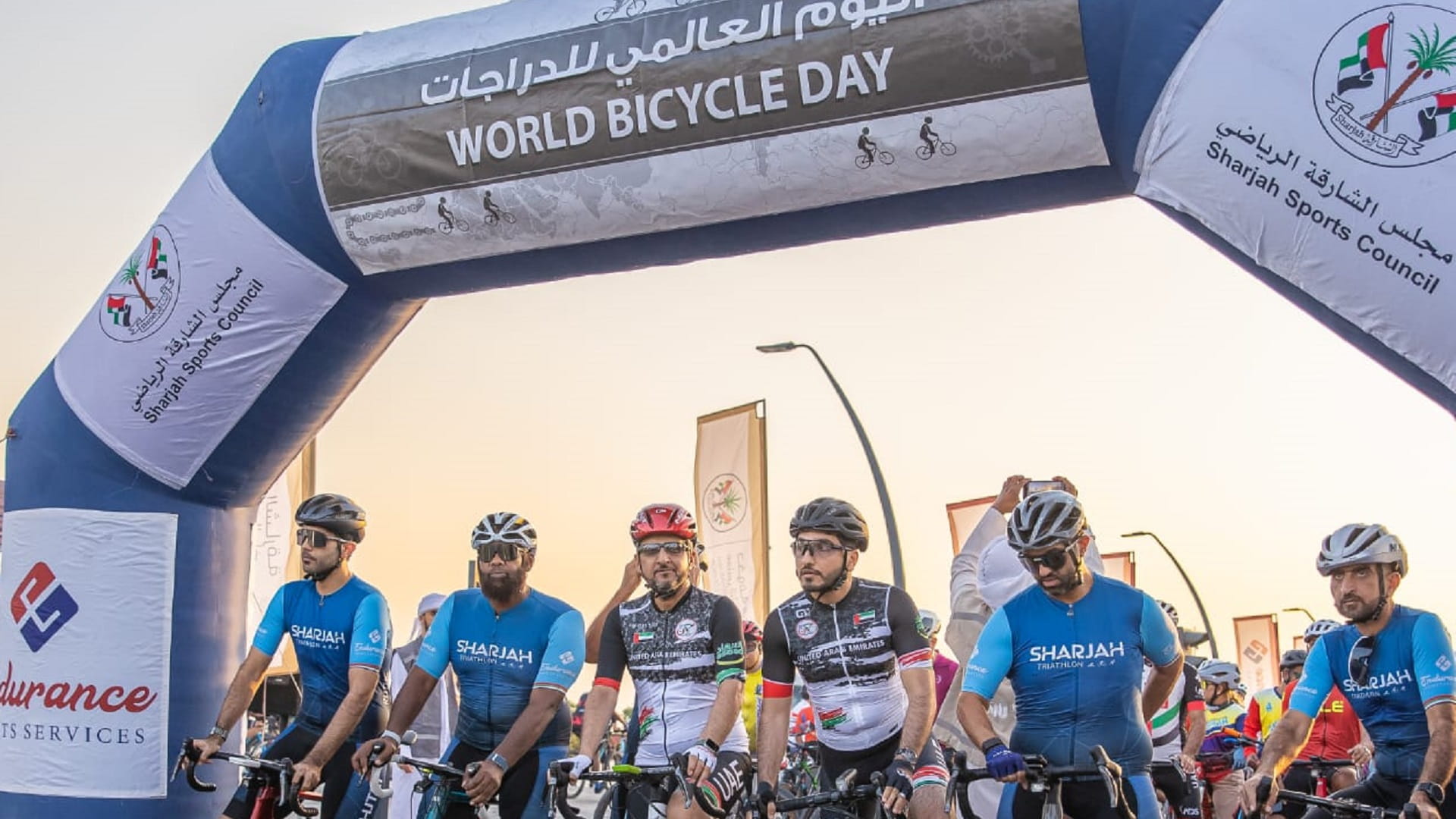 Image for the title: 1100  athletes celebrate World Bicycle Day in Sharjah 