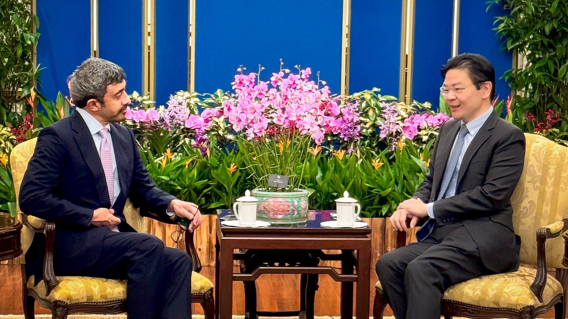 صورة بعنوان: عبد الله بن زايد يؤكد حرص الإمارات على تعزيز التعاون مع سنغافورة 