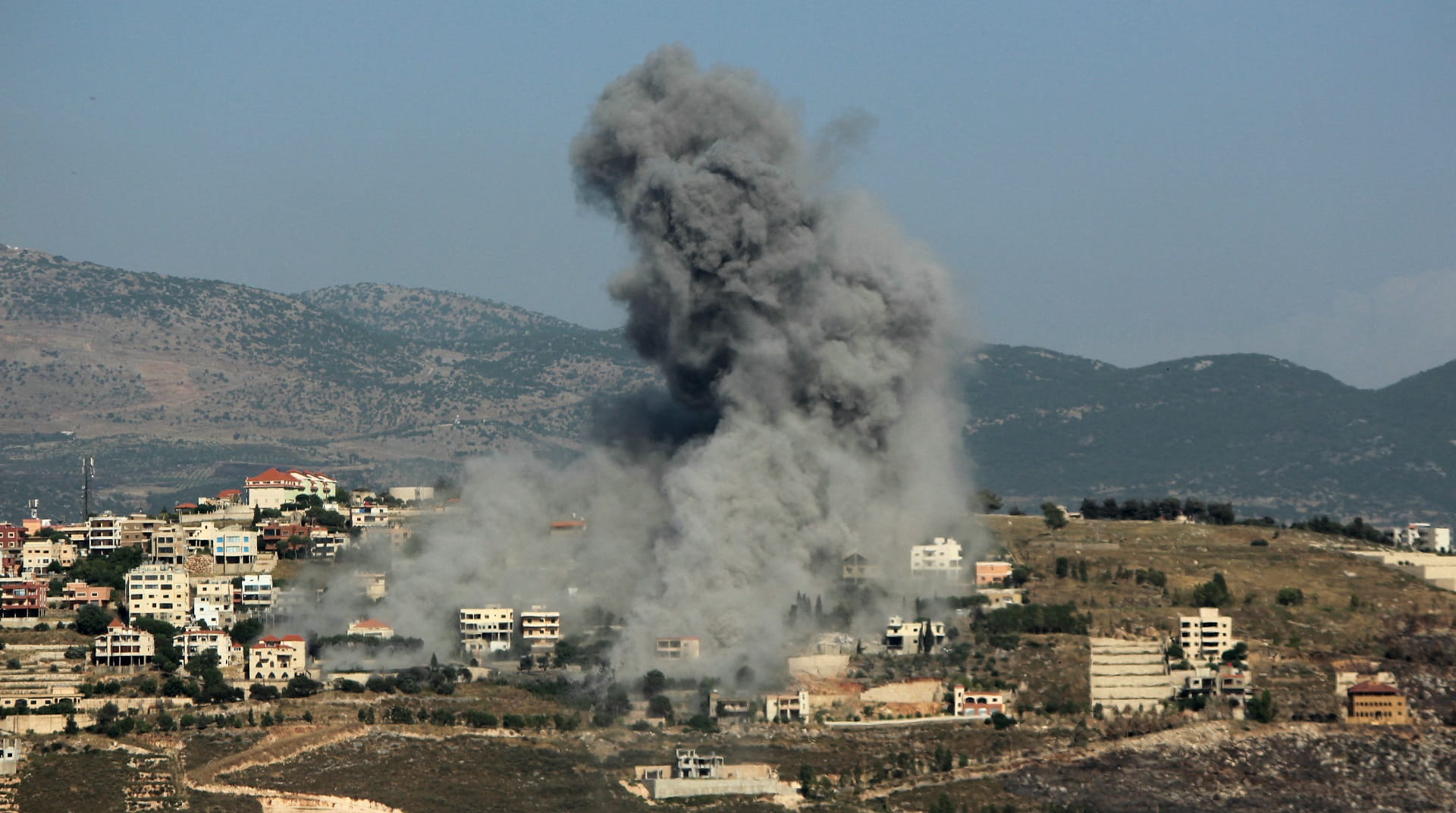 Image for the title: Two dead, fires in south Lebanon after Israeli strikes 