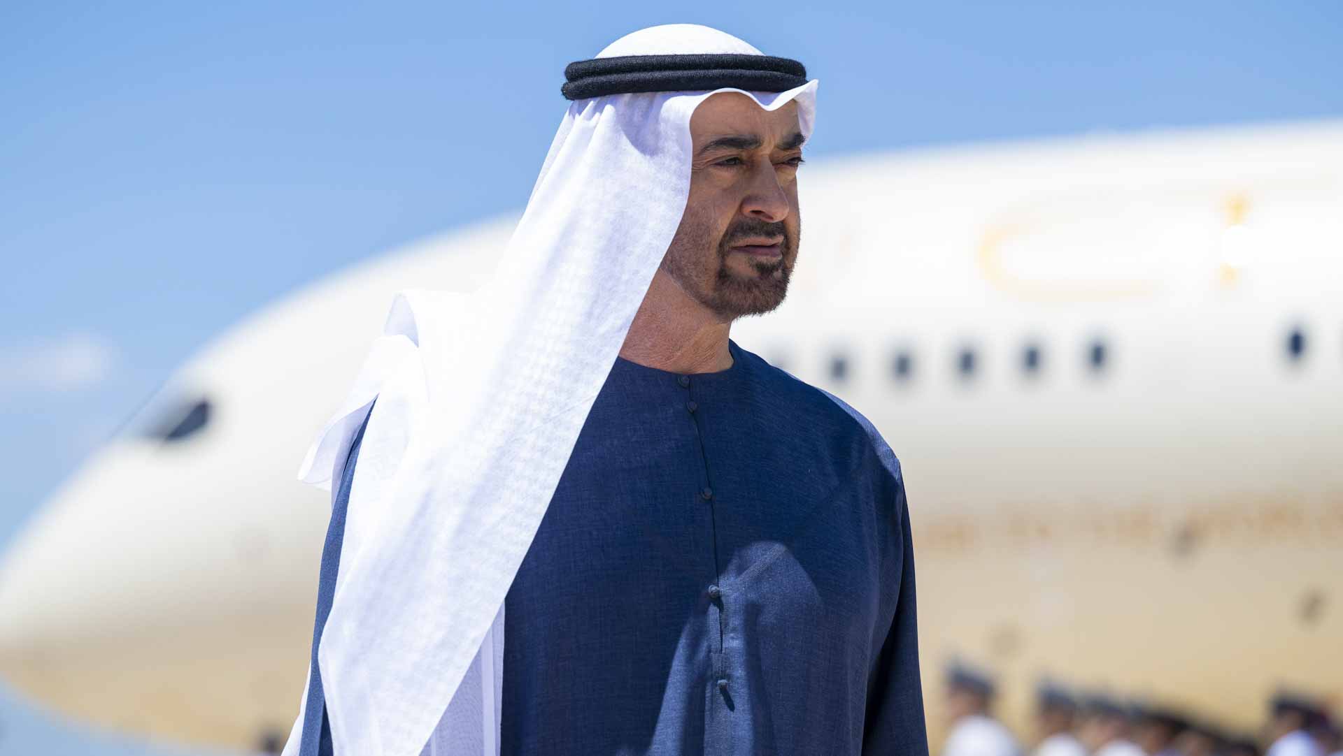 Image for the title: UAE Pres. arrives in Italy to attend G7 session on AI, energy 