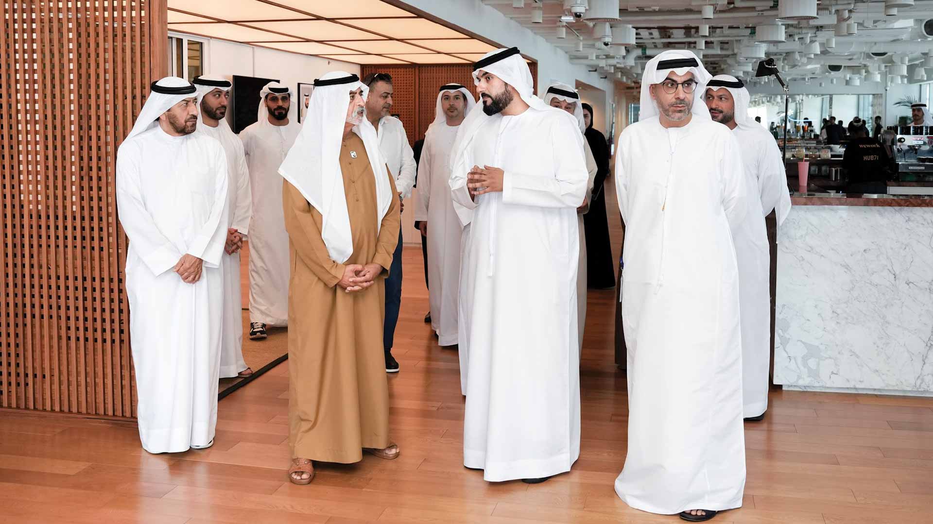 Image for the title: Nahyan bin Mubarak tours Hub71 
