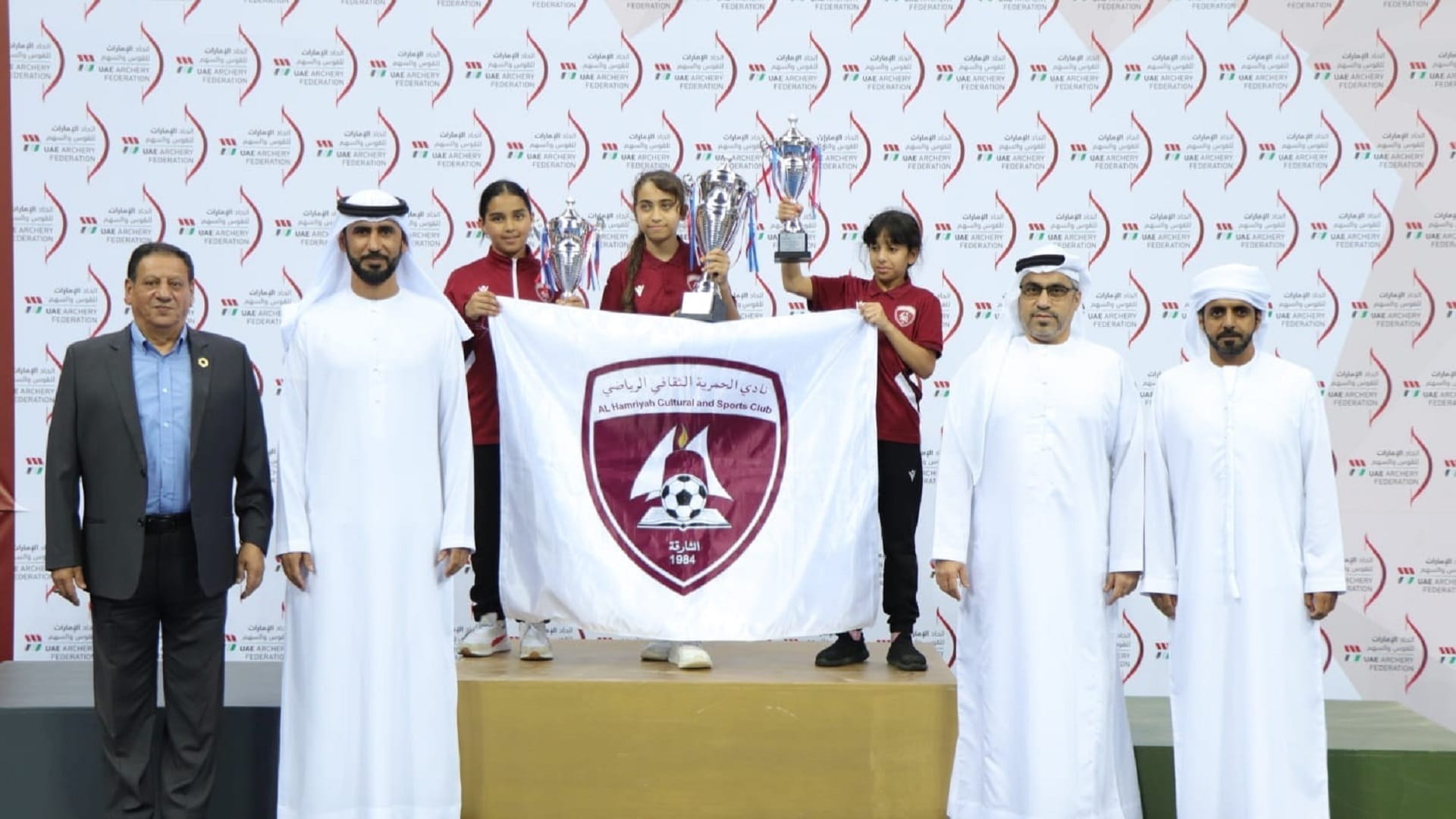 Image for the title: Al Hamriyah archery team clinched 4 cups in Indoor Union Cup 