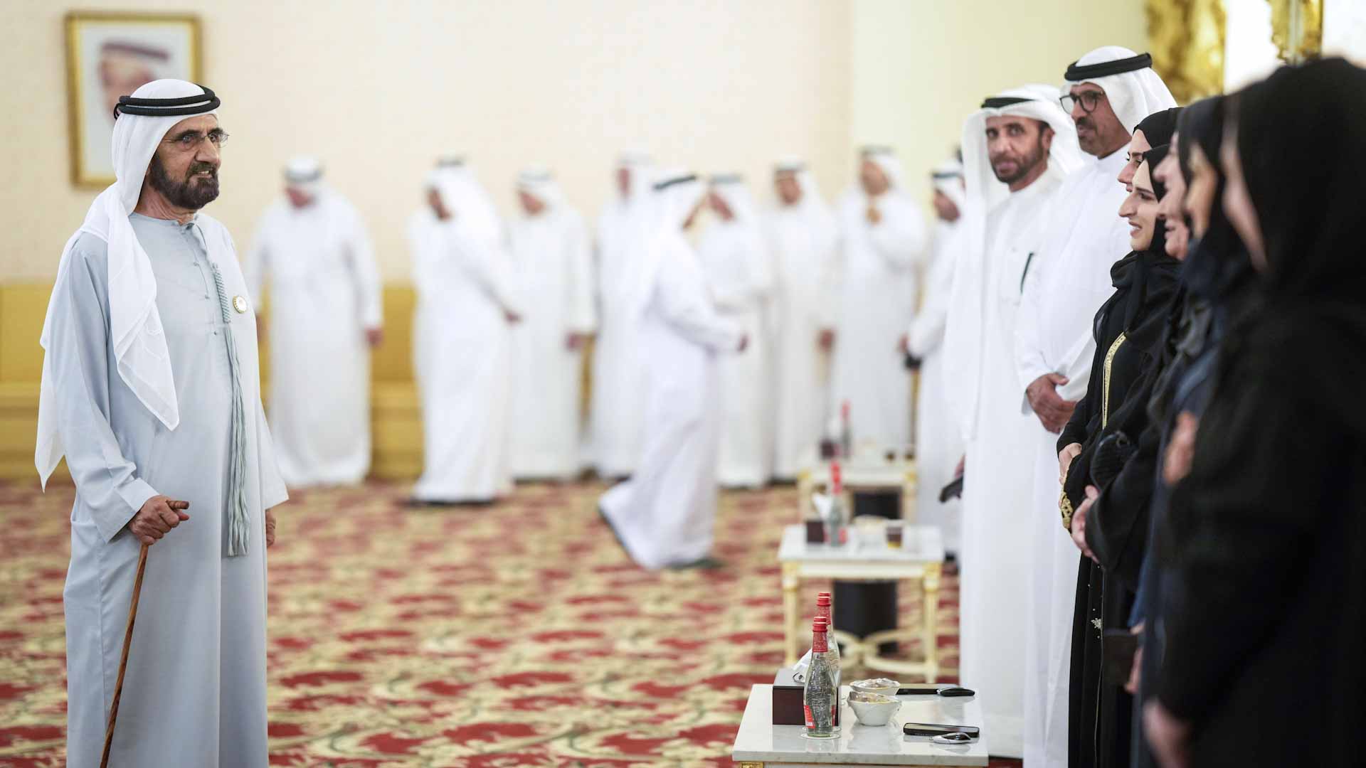 Image for the title: Mohammed bin Rashid meets with local dignitaries 