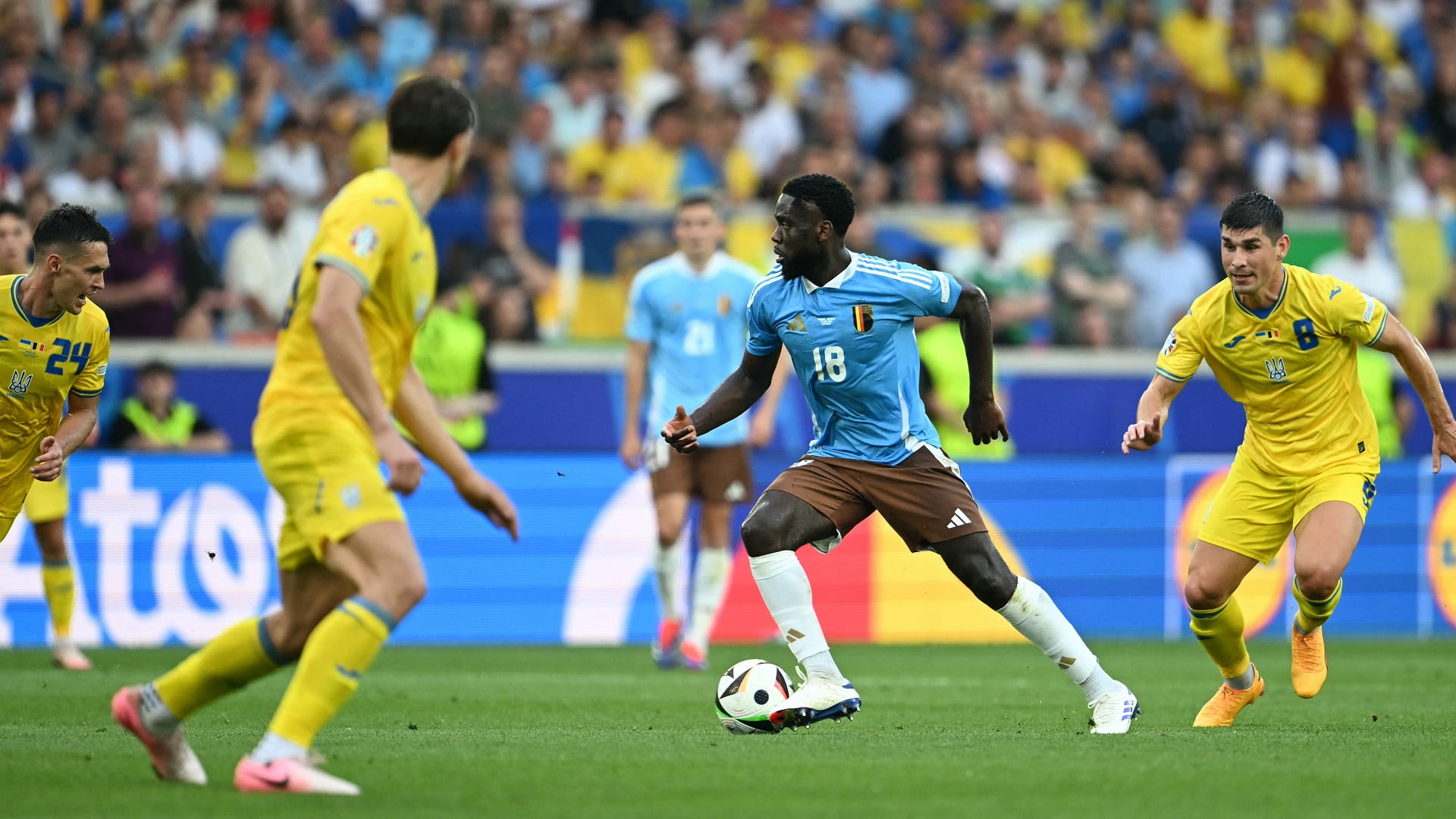 Image for the title: Belgium into last 16 as draw sends Ukraine out of Euro 2024 