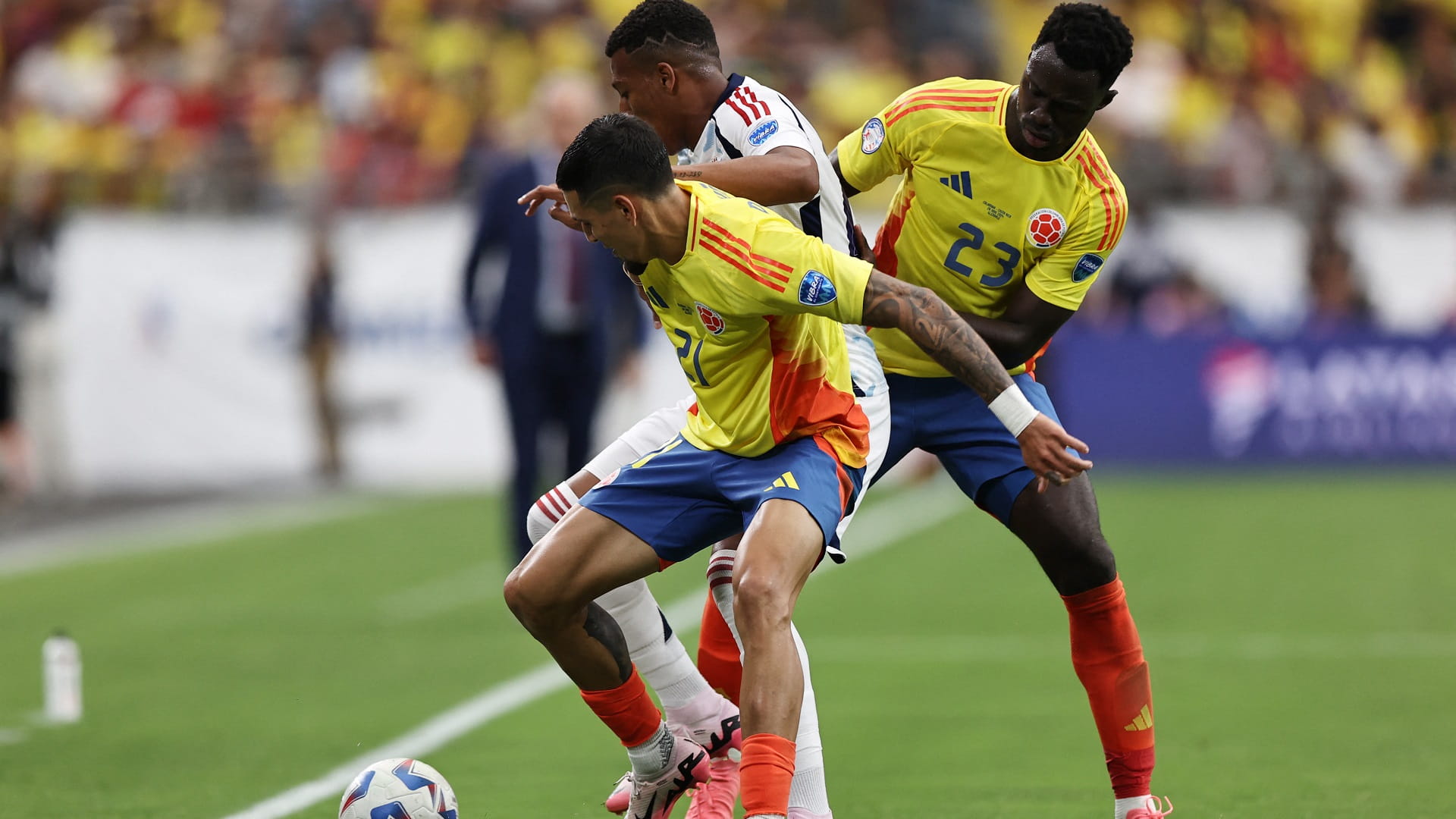 Image for the title: Colombia beat Costa Rica 3-0 to book spot in Copa knock-outs 