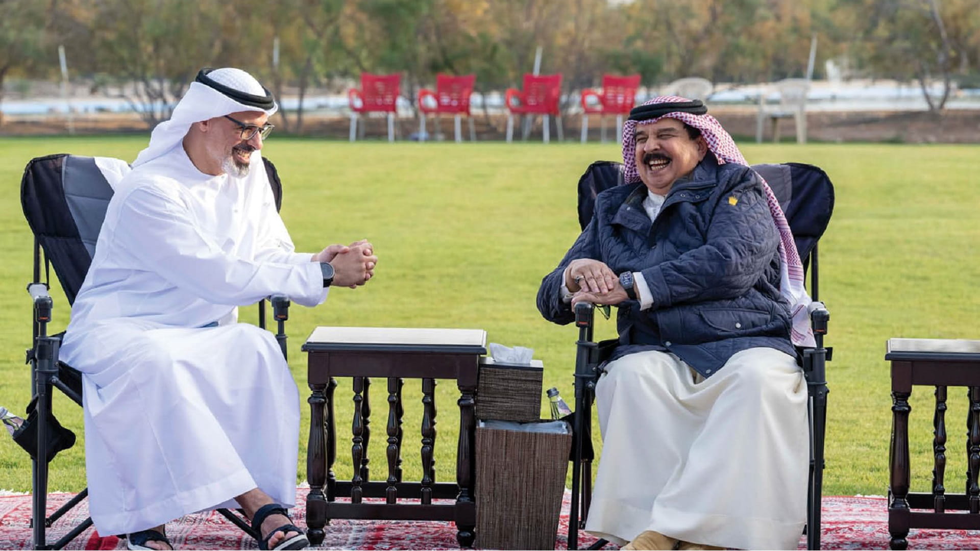 Image for the title: King of Bahrain receives Crown Prince of Abu Dhabi in Manama 