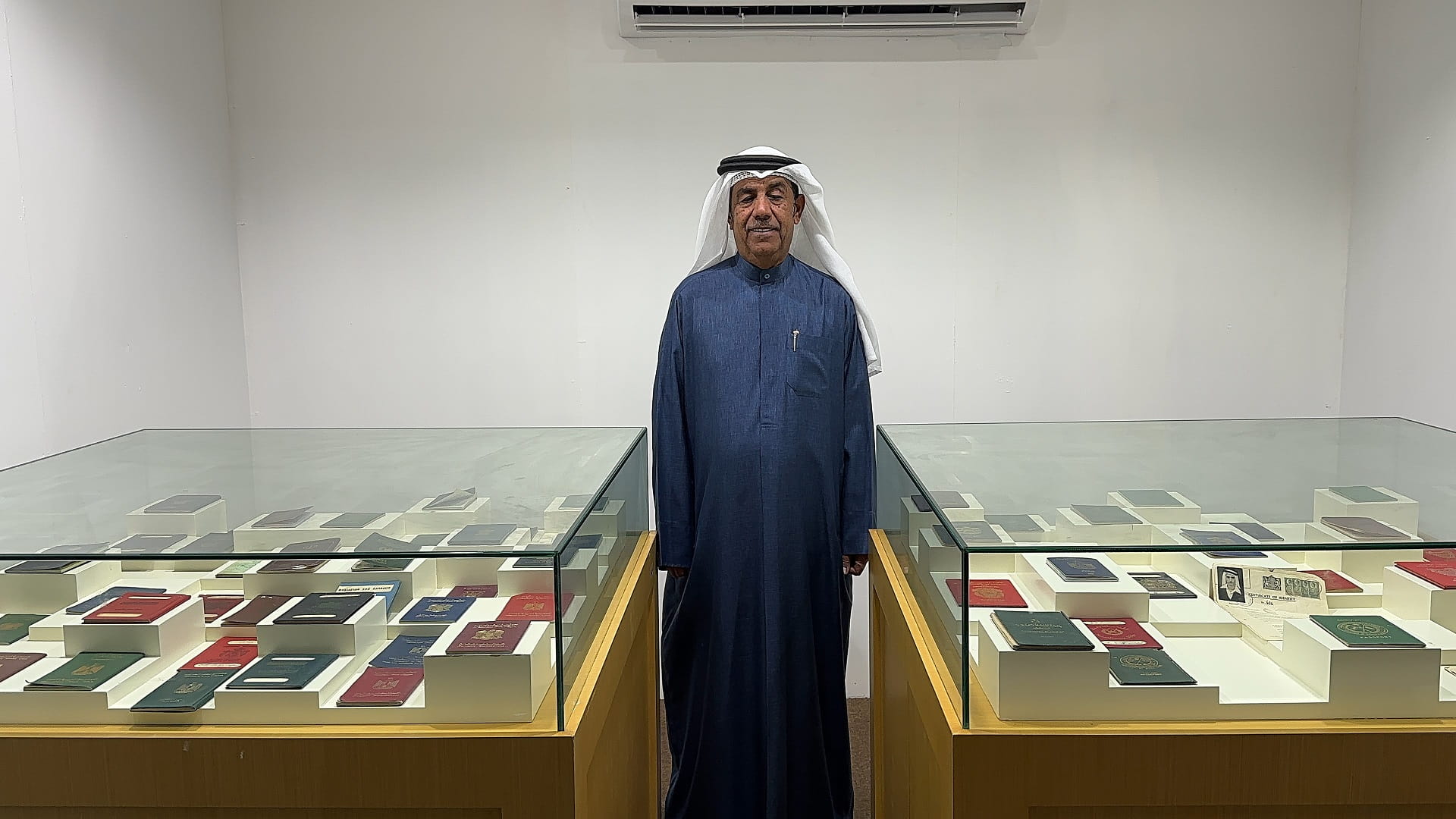 Image for the title: Jassim Al Ali: My exhibition includes more than 50 rare passports 