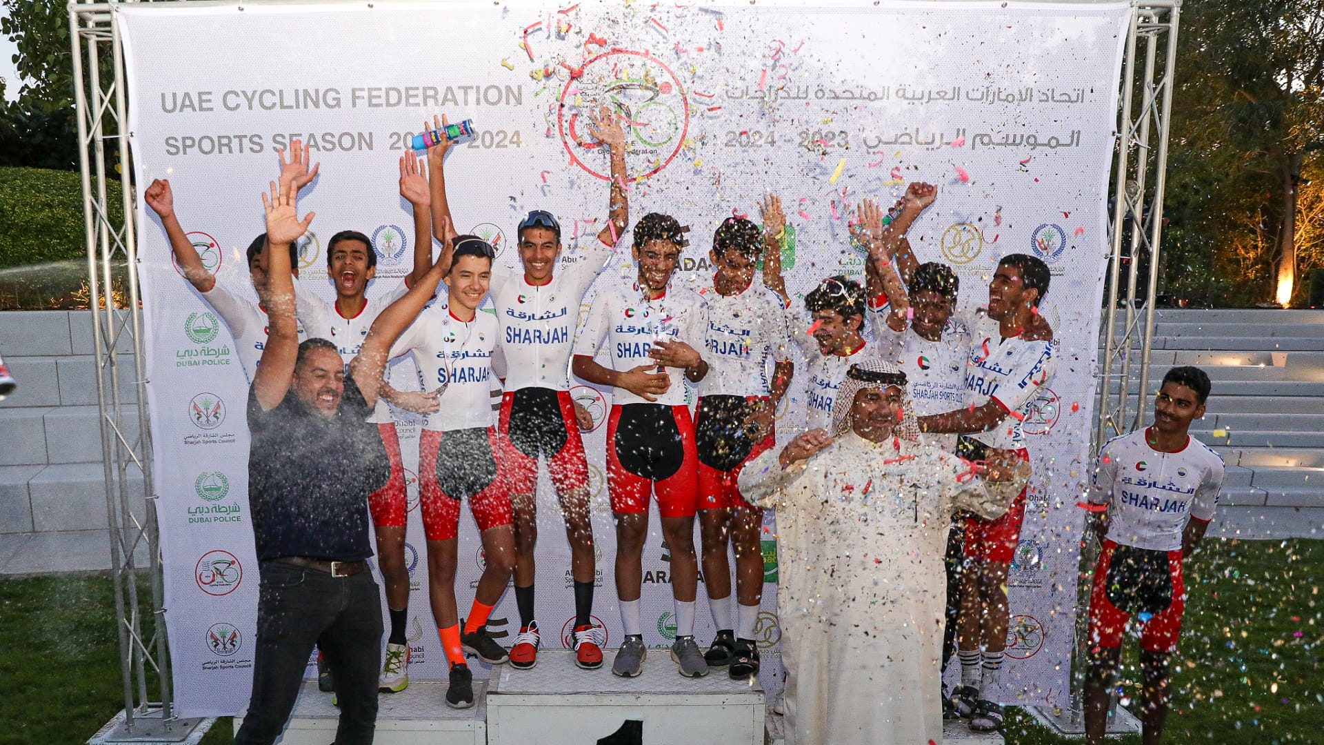 Image for the title: Sharjah Club crowned champion of cycling league 
