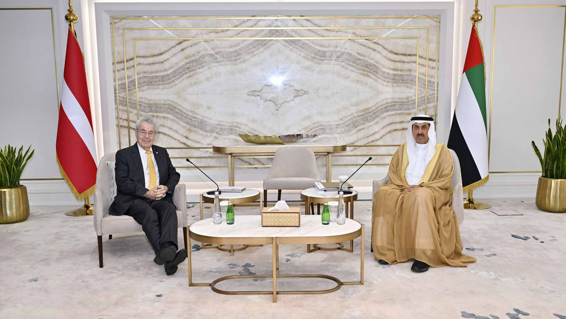 Image for the title: Saqr Ghobash receives former Austrian President 