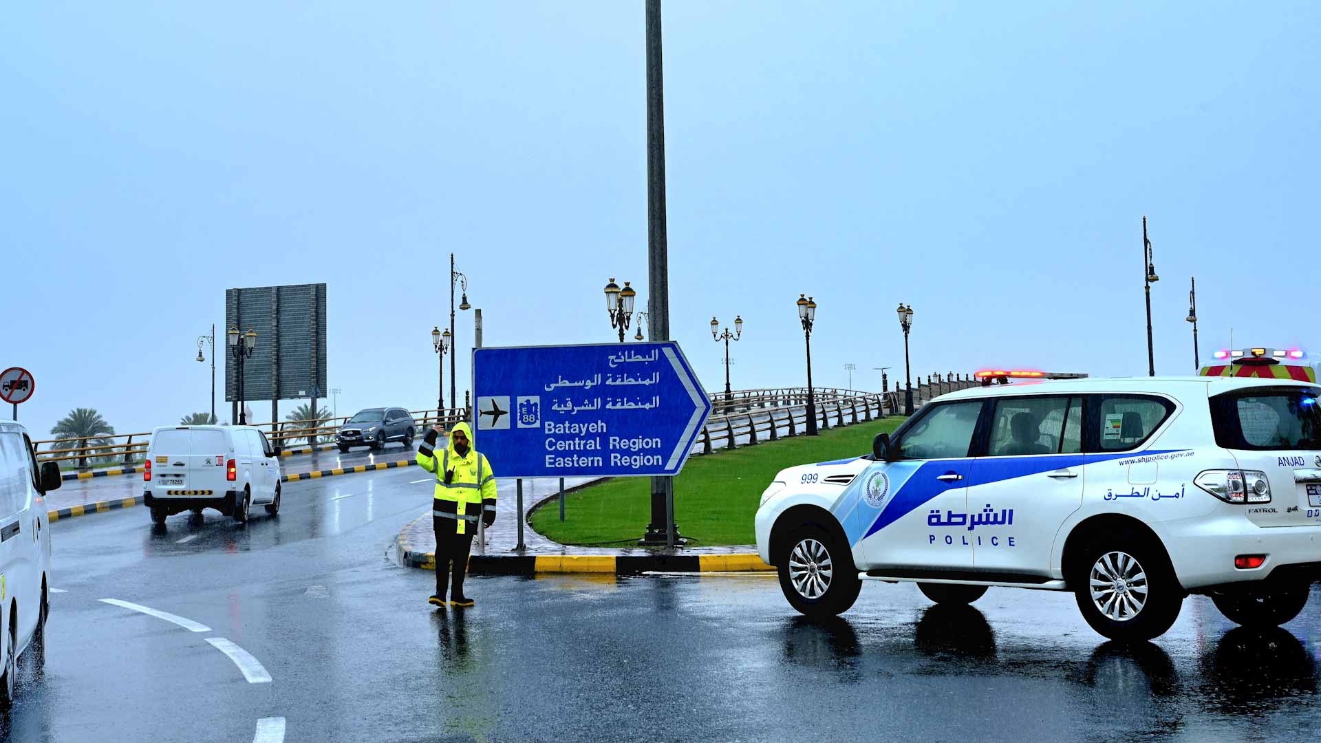 Image for the title: Sharjah Police: Mitigating Recent Weather Impact 