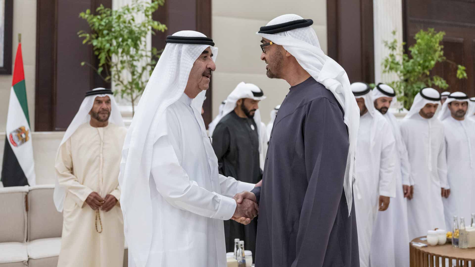 Image for the title: UAE President welcomes Ruler of Umm Al Qaiwain 