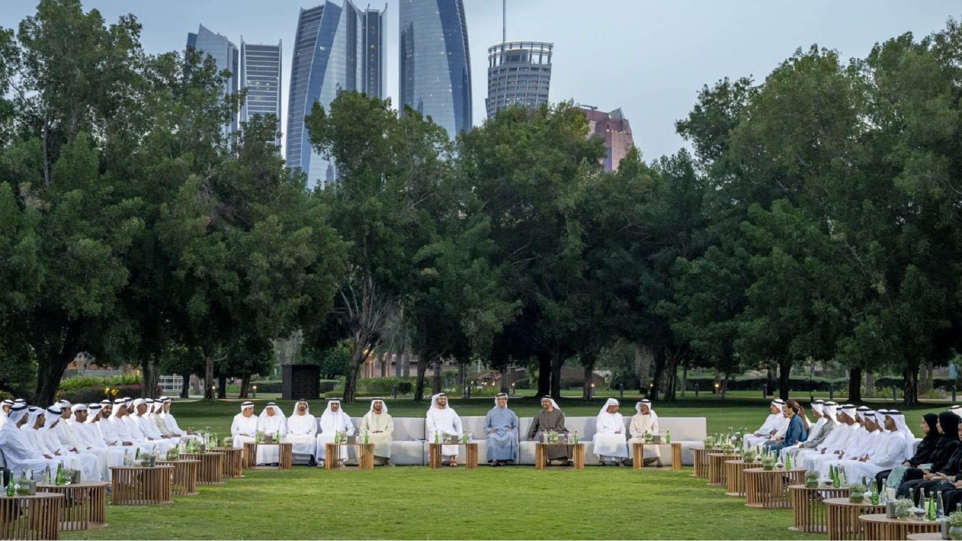 Image for the title: Mansour bin Zayed joins Presidential Court staff for iftar 