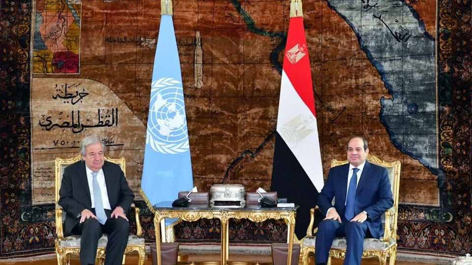 Image for the title: Egyptian President, UN Secretary-General discuss developments 