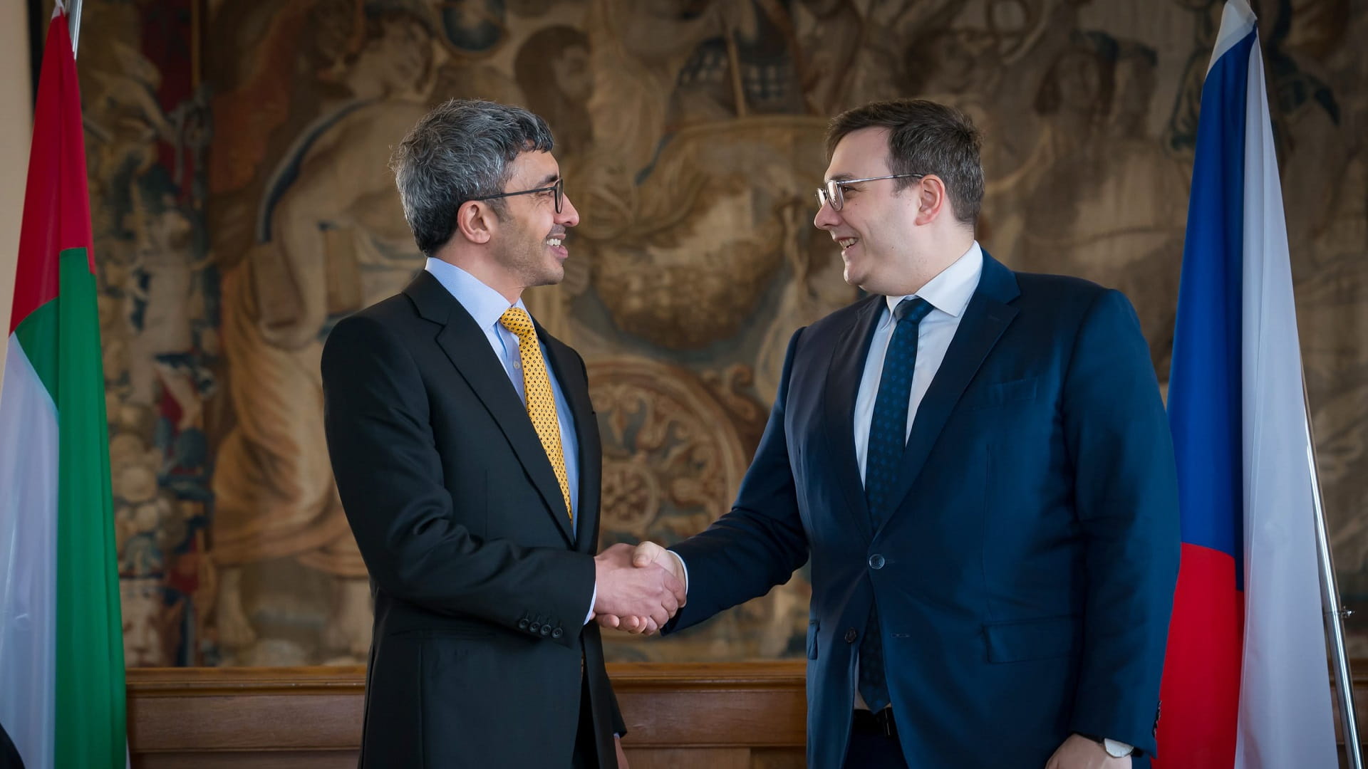 Image for the title: Abdullah bin Zayed meets Czech Foreign Affairs Minister in Prague 