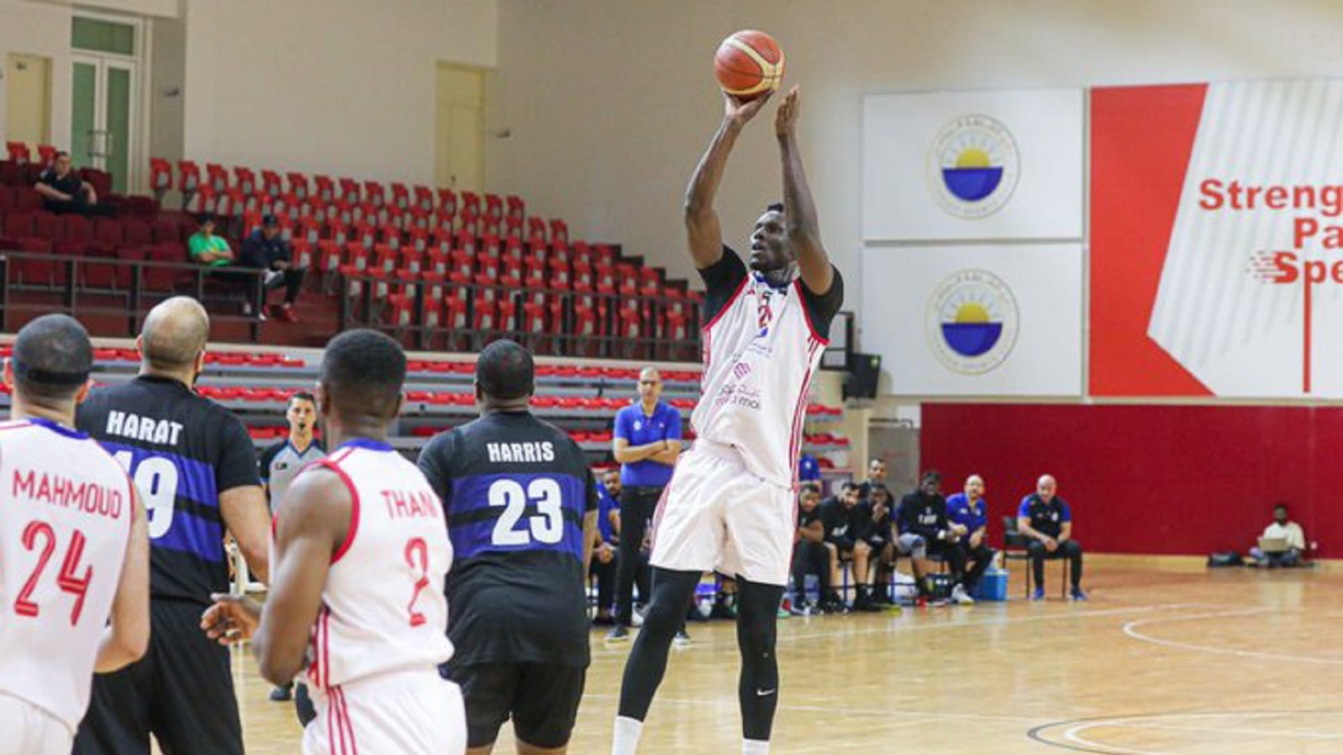 Image for the title: Sharjah bid farewell to basketball league losing against Al Nasr 