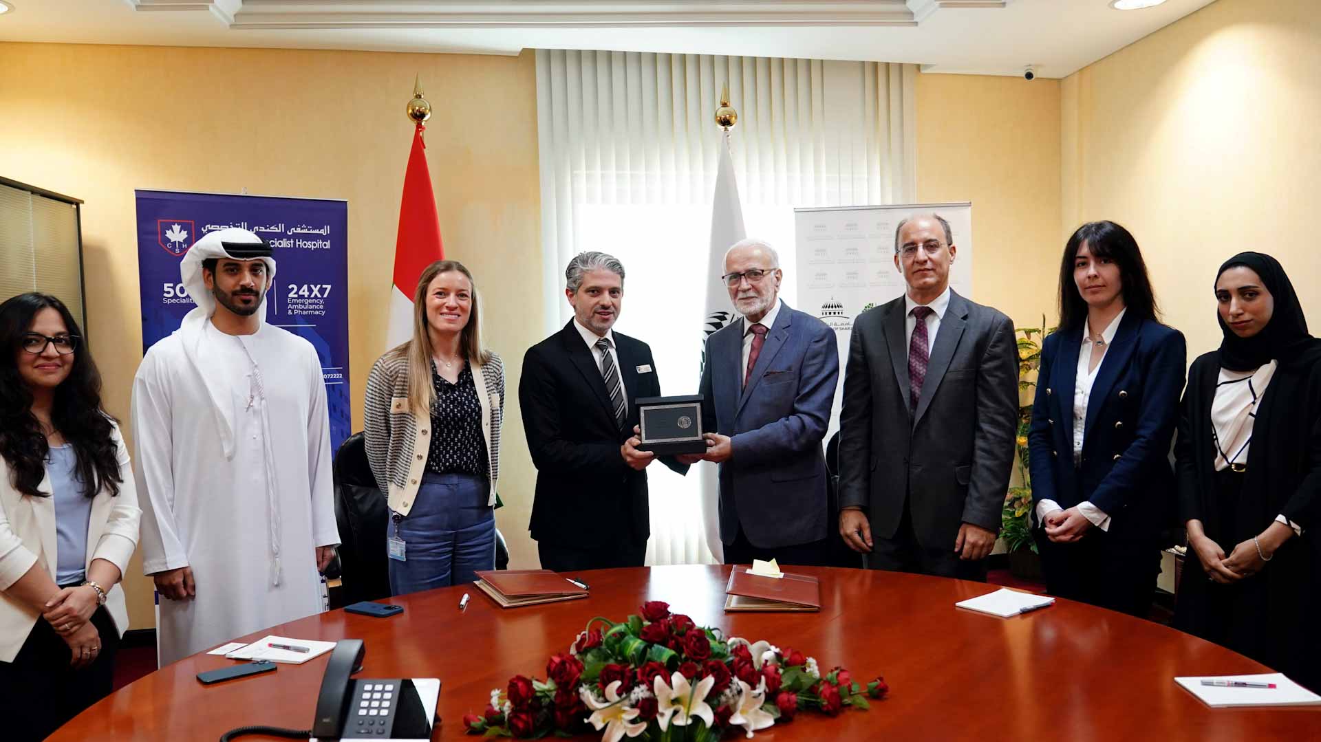 صورة بعنوان: تعاون بين جامعة الشارقة والمستشفى الكندي التخصصي 
