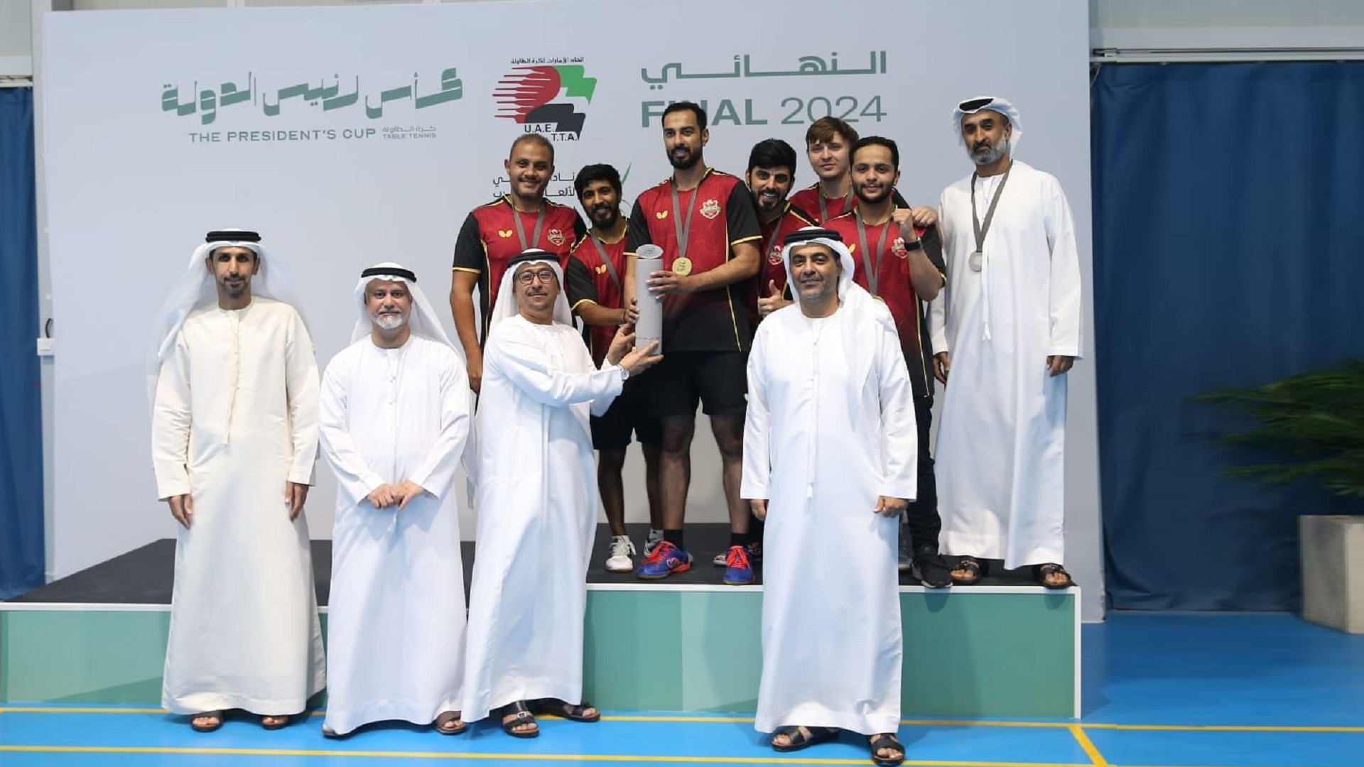 صورة بعنوان: شباب الأهلي يحرز لقب كأس رئيس الدولة لكرة الطاولة 